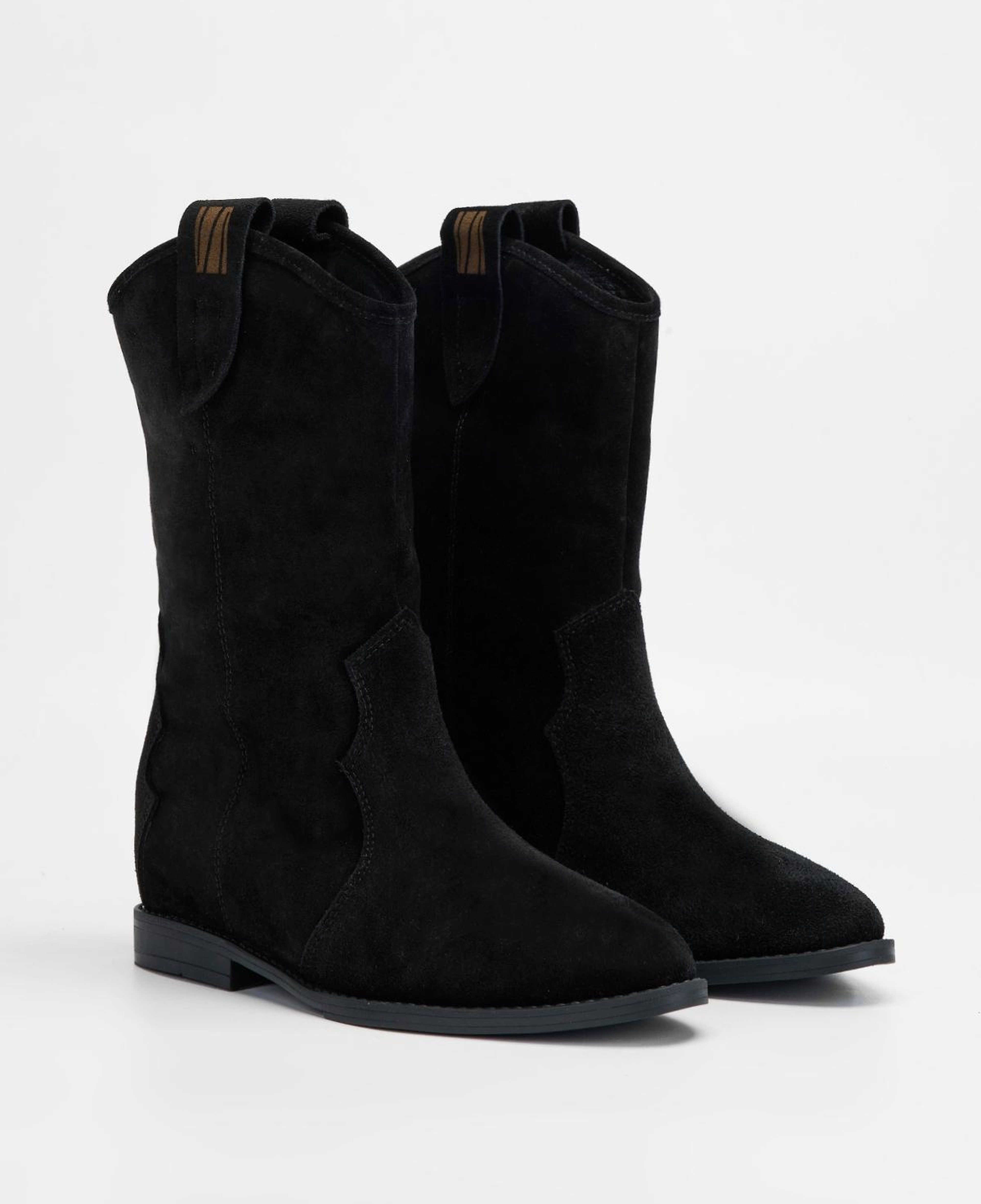 Valmenti Kadın Hakiki Deri Siyah Süet Topuklu Bot