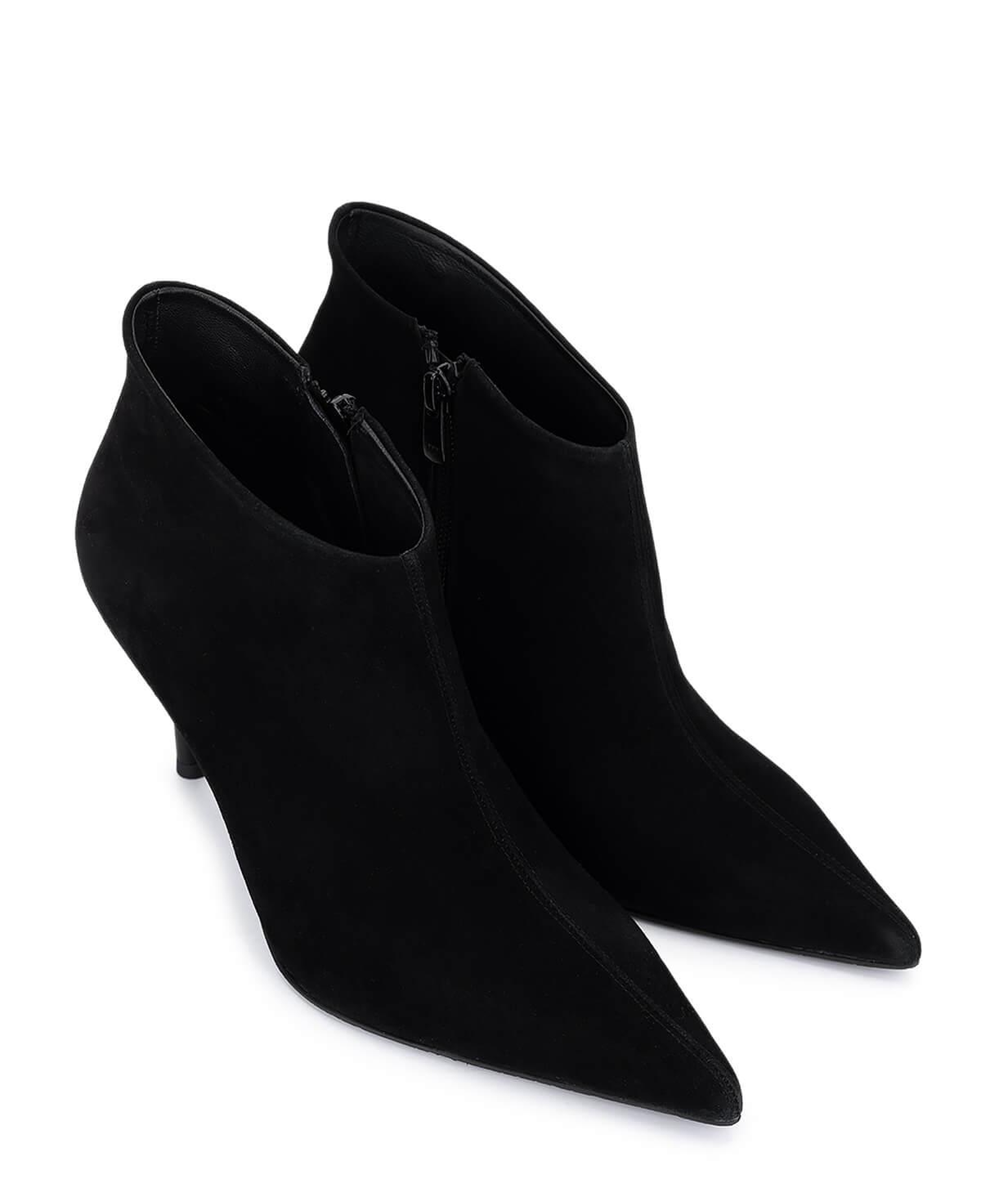 Tamer Tanca Kadın Hakiki Deri Siyah Süet Topuklu Bot