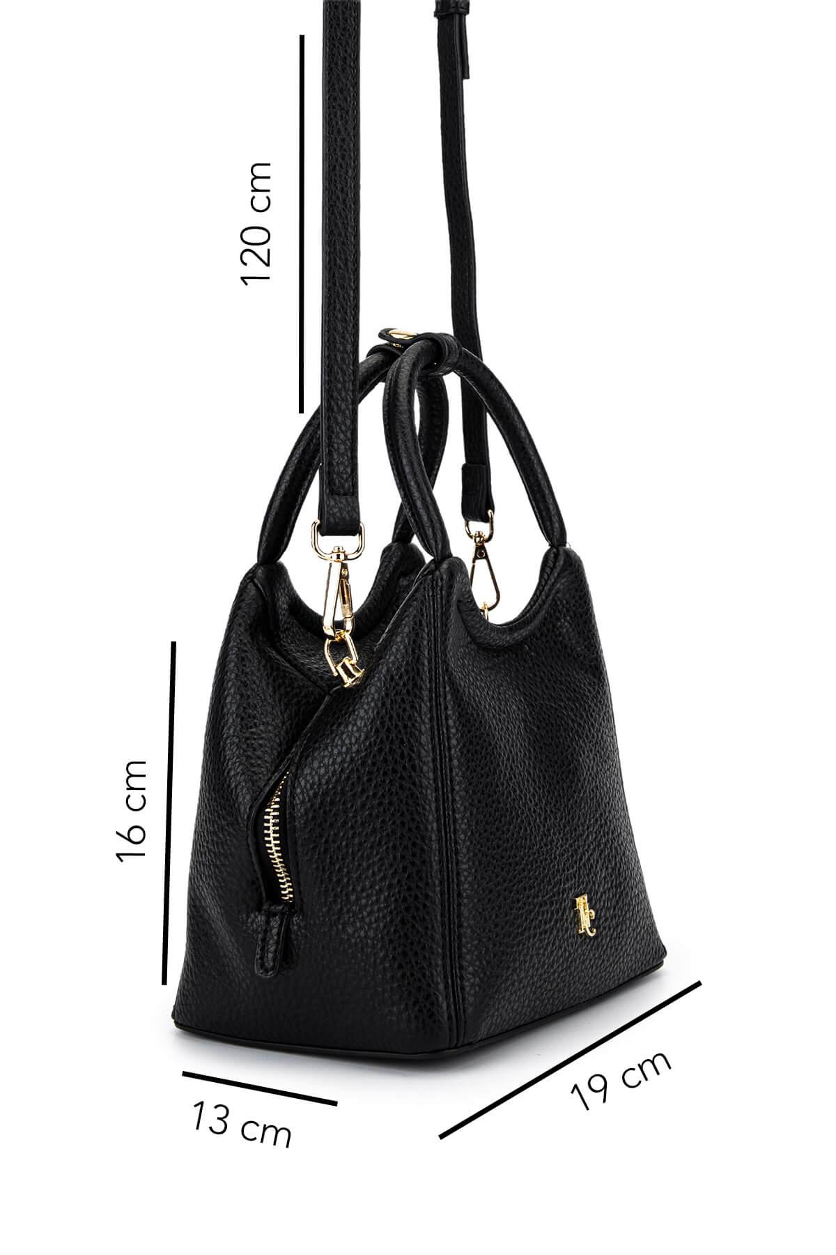 Tamer Tanca Kadın Suni Deri Siyah Floter Kol Çantası