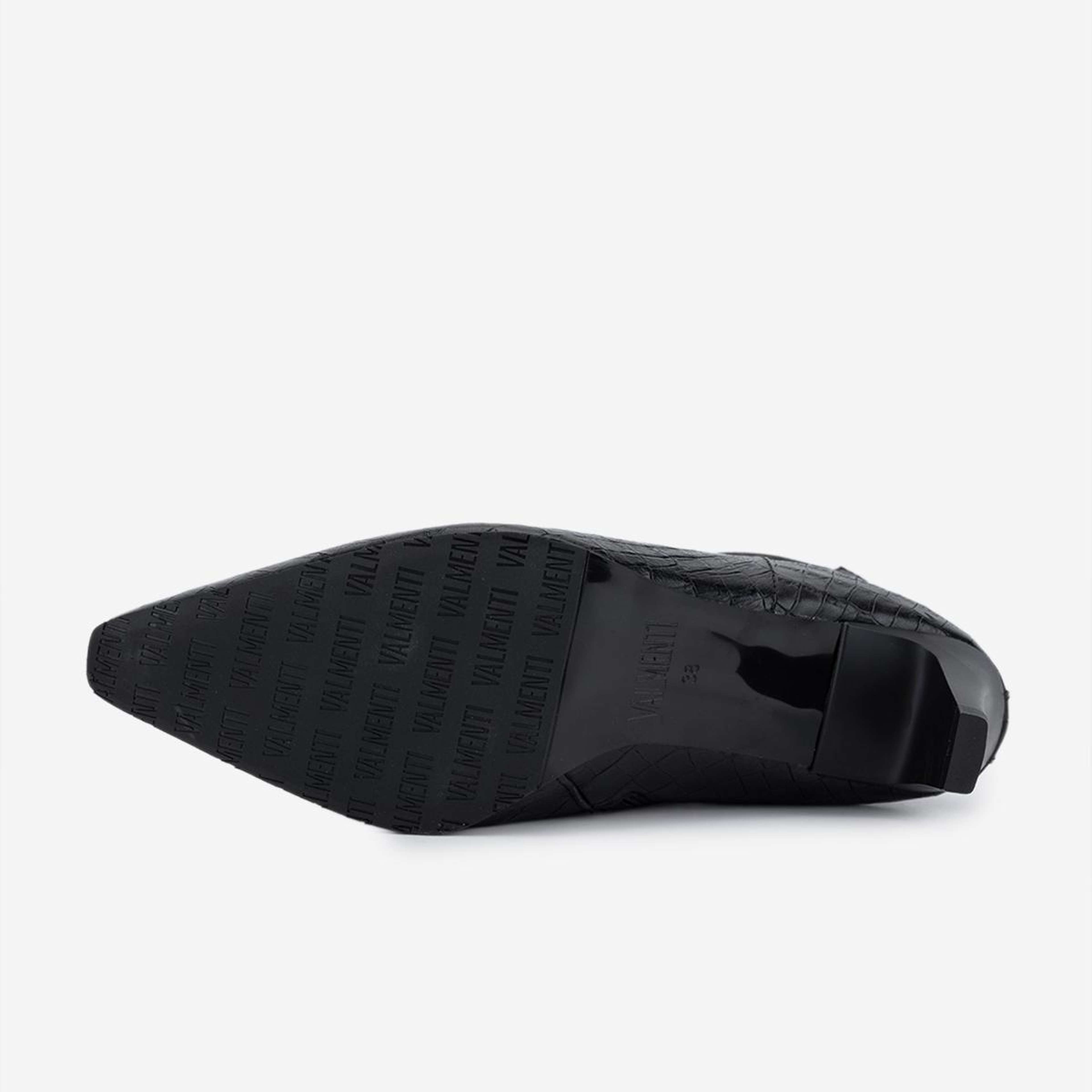 Valmenti Kadın Hakiki Deri Siyah Kroko Topuklu Bot