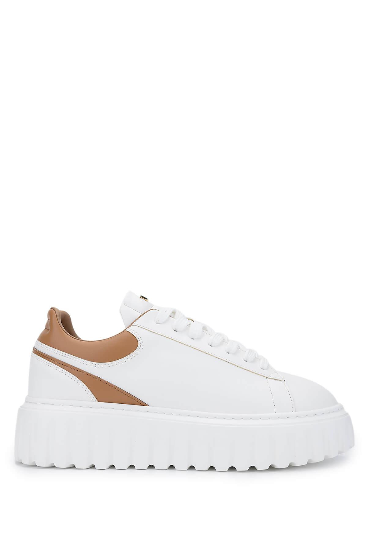 Tamer Tanca Kadın Deri/Suni Beyaz Sneakers & Spor Ayakkabı