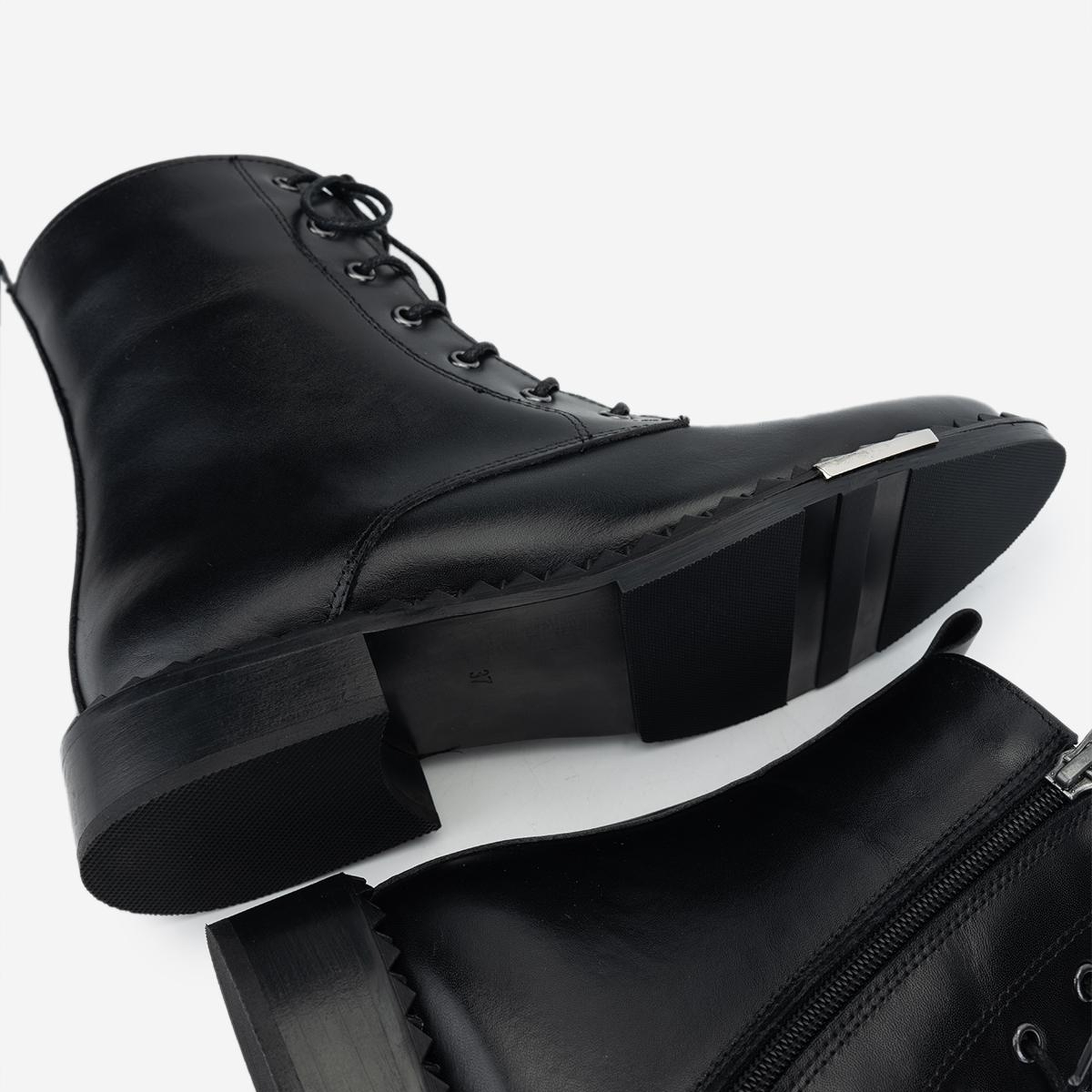 Valmenti Kadın Hakiki Deri Siyah Düz Bot