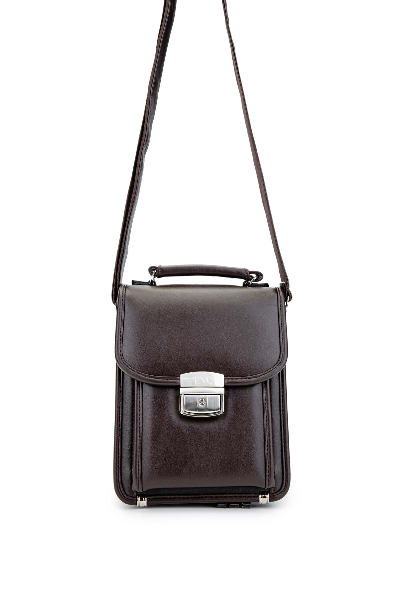 Tamer Tanca Erkek Vegan Kahverengi Postacı Çantası