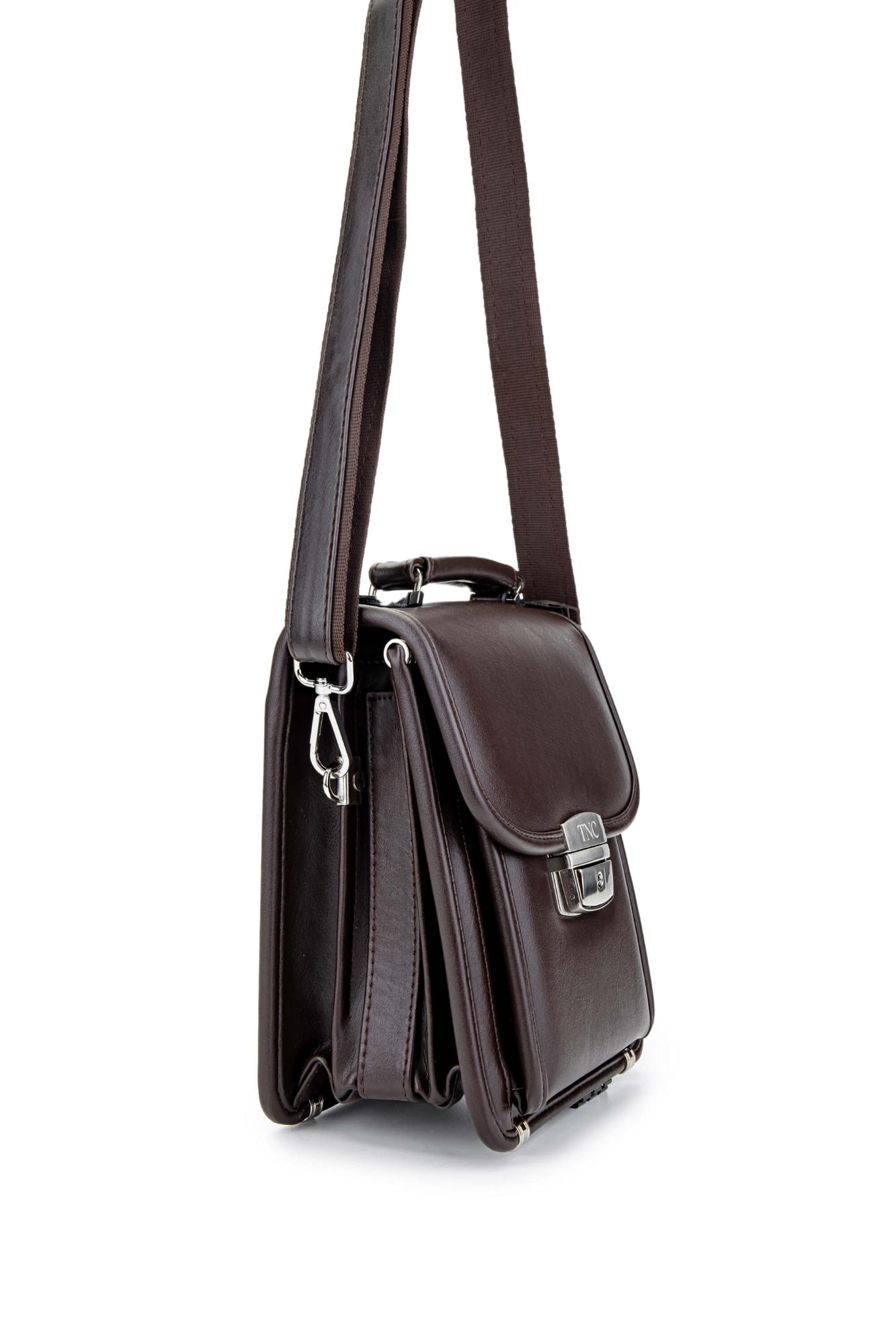 Tamer Tanca Erkek Vegan Kahverengi Postacı Çantası