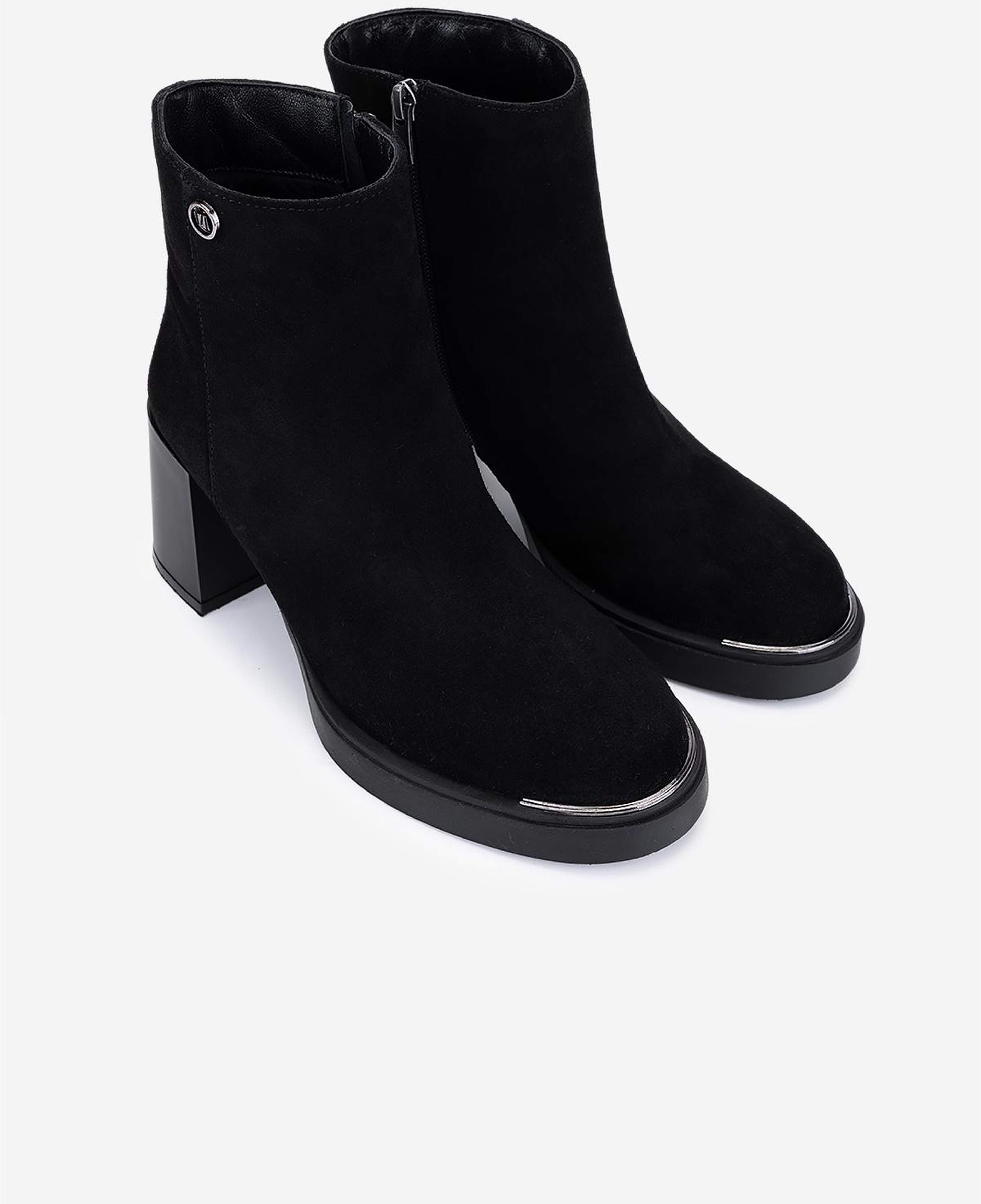 Valmenti Kadın Hakiki Deri Siyah Süet Topuklu Bot