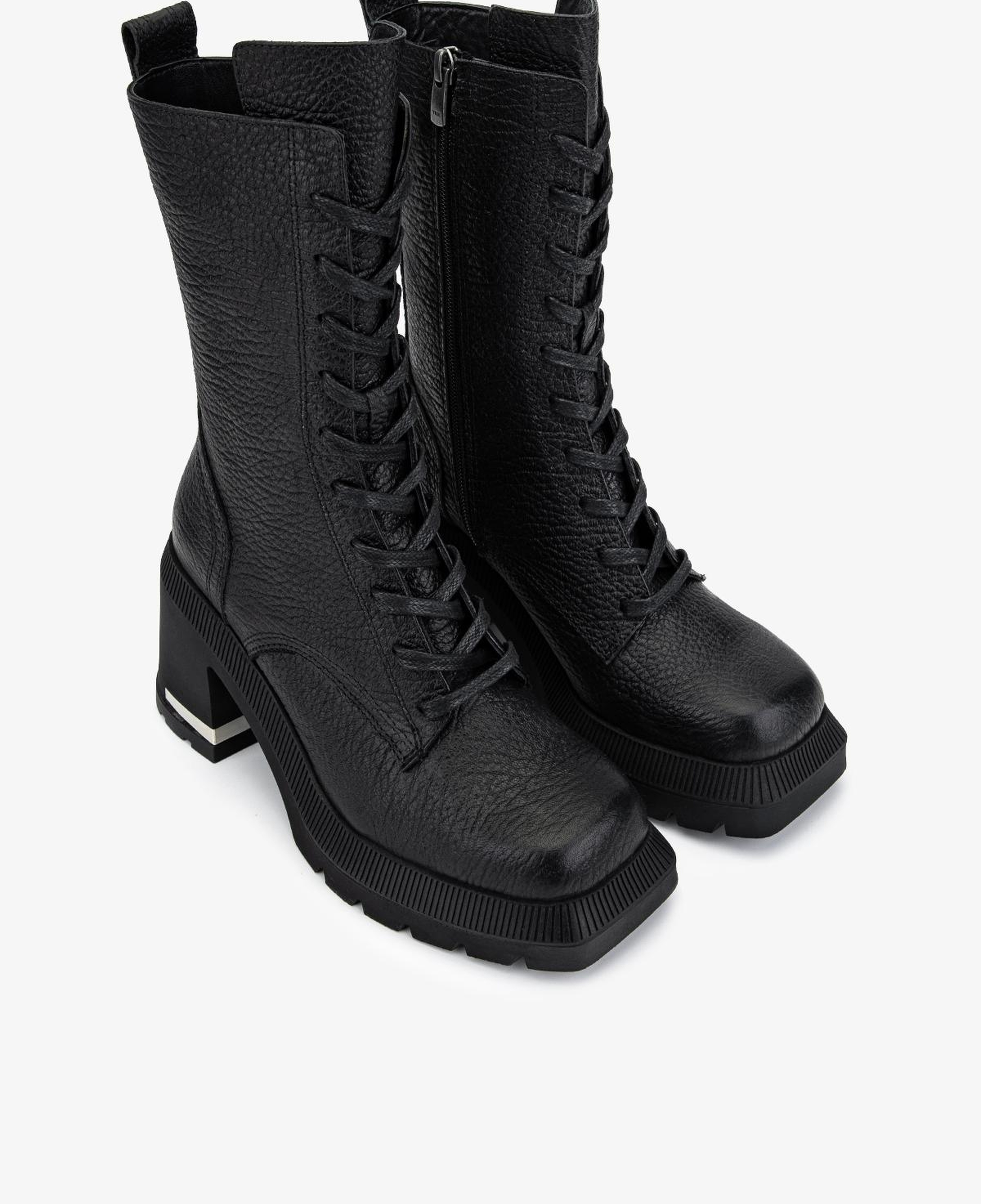 Valmenti Kadın Hakiki Deri Siyah Floter Topuklu Bot