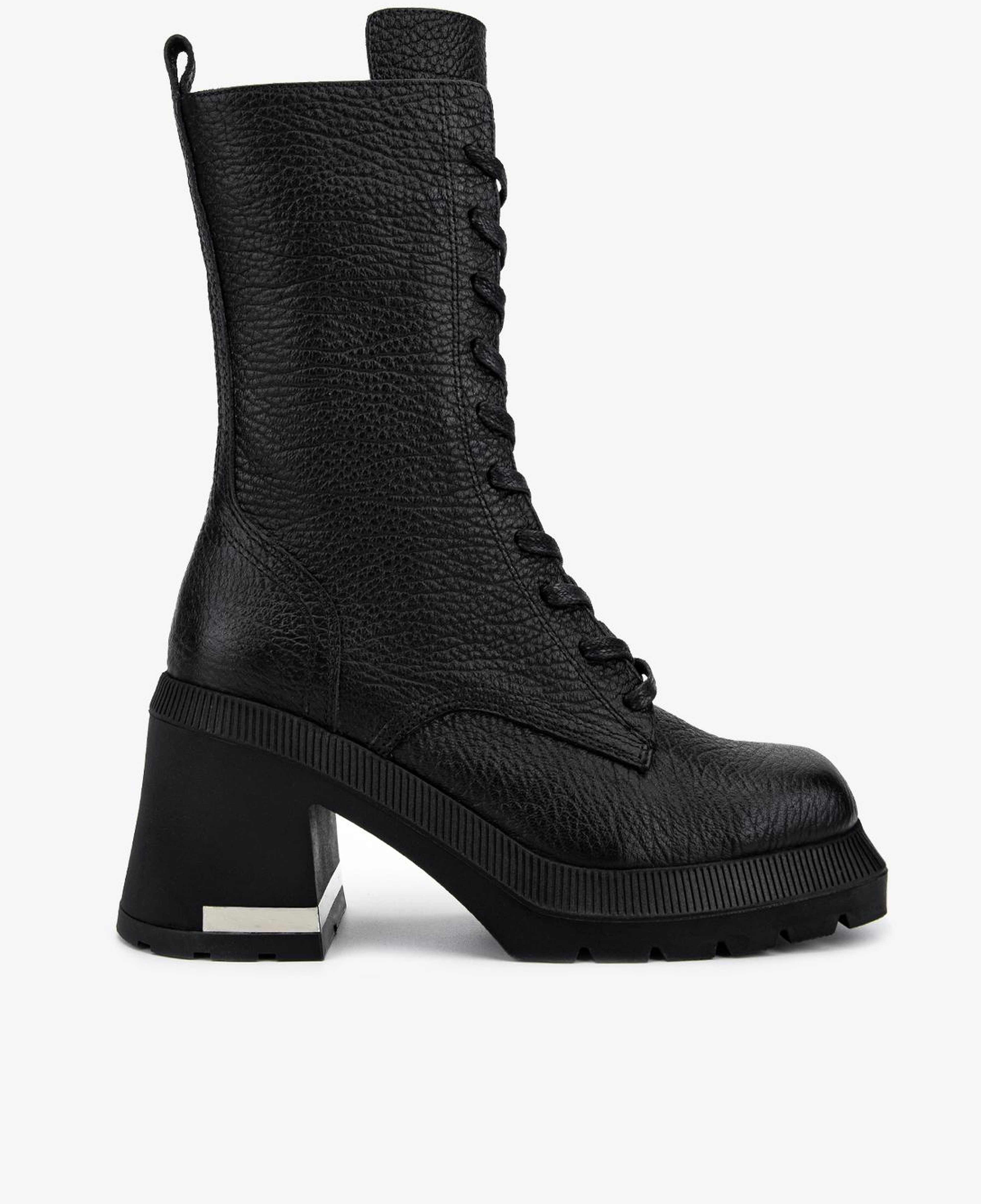 Valmenti Kadın Hakiki Deri Siyah Floter Topuklu Bot