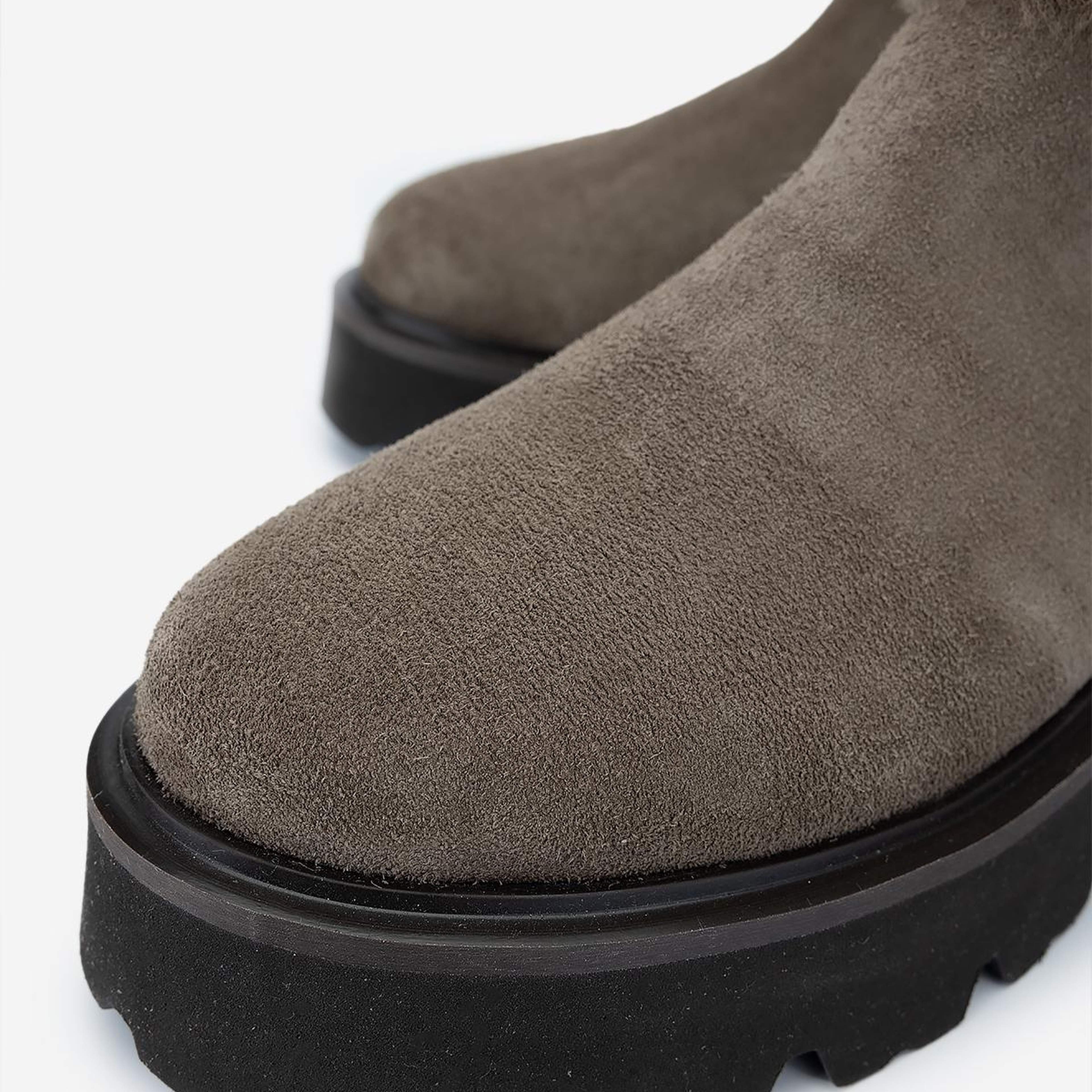 Valmenti Kadın Hakiki Deri Vizon Süet Düz Bot