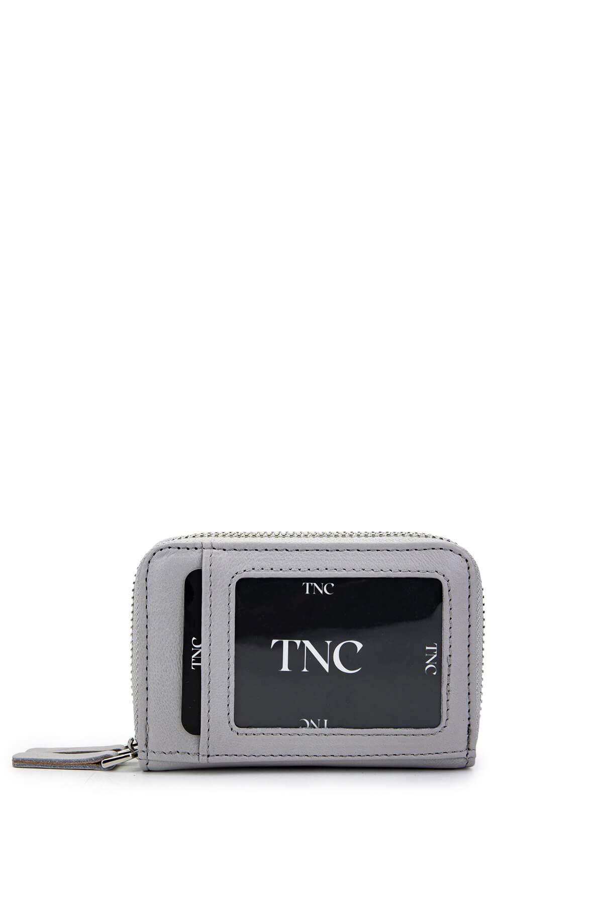 Tamer Tanca Unisex Hakiki Deri Gri Cüzdan Cuzdan