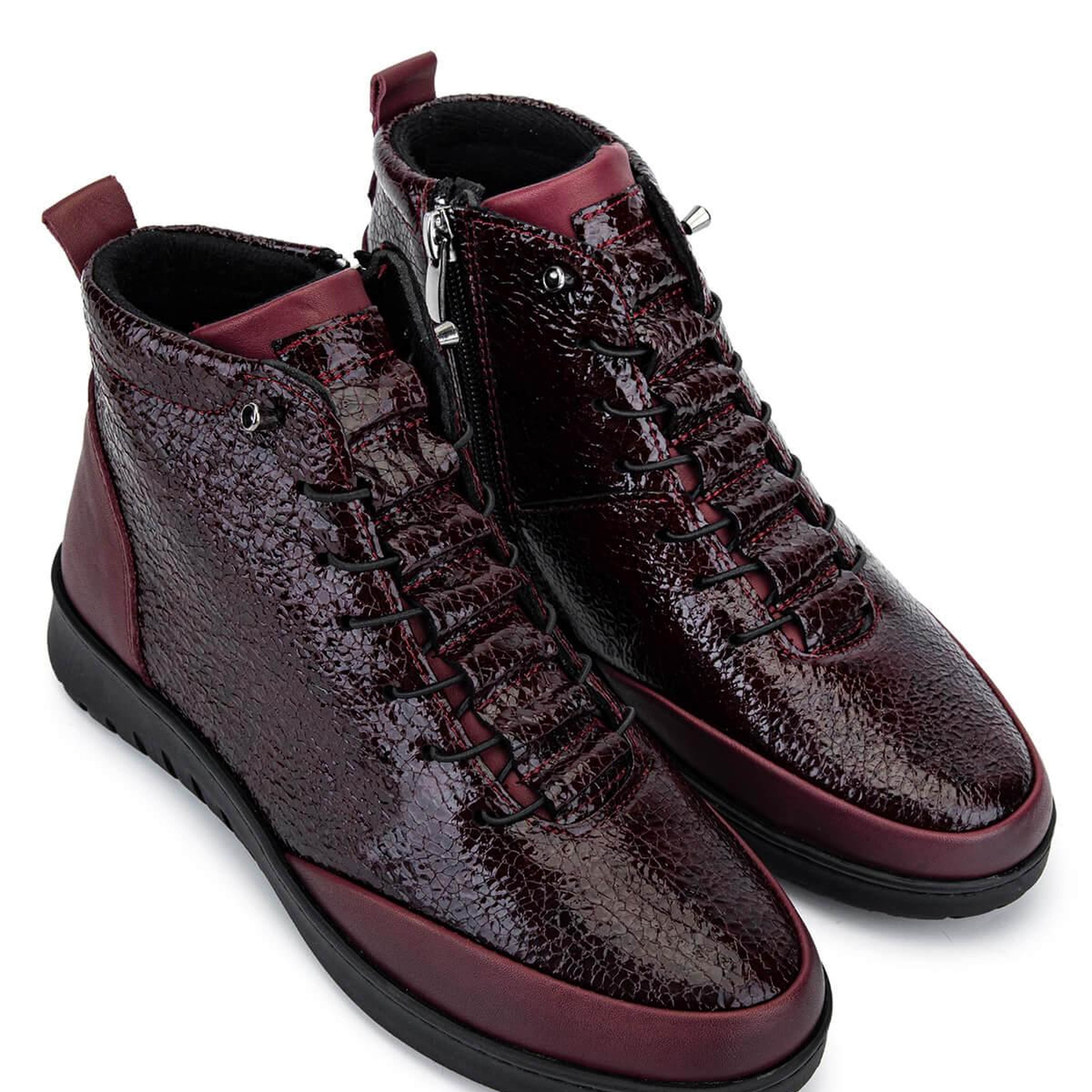 Tamer Tanca Kadın Hakiki Deri Bordo Bot