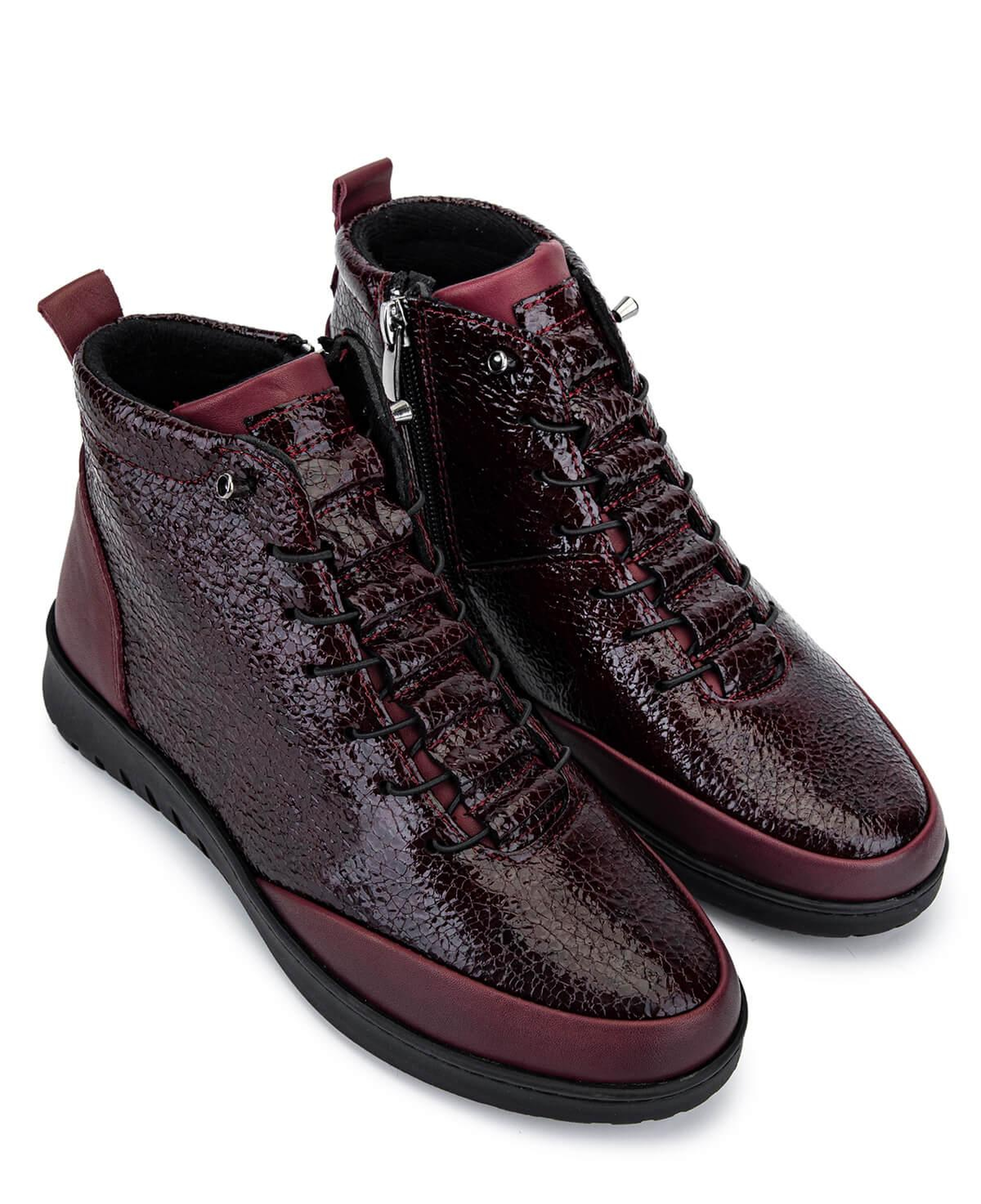 Tamer Tanca Kadın Hakiki Deri Bordo Bot