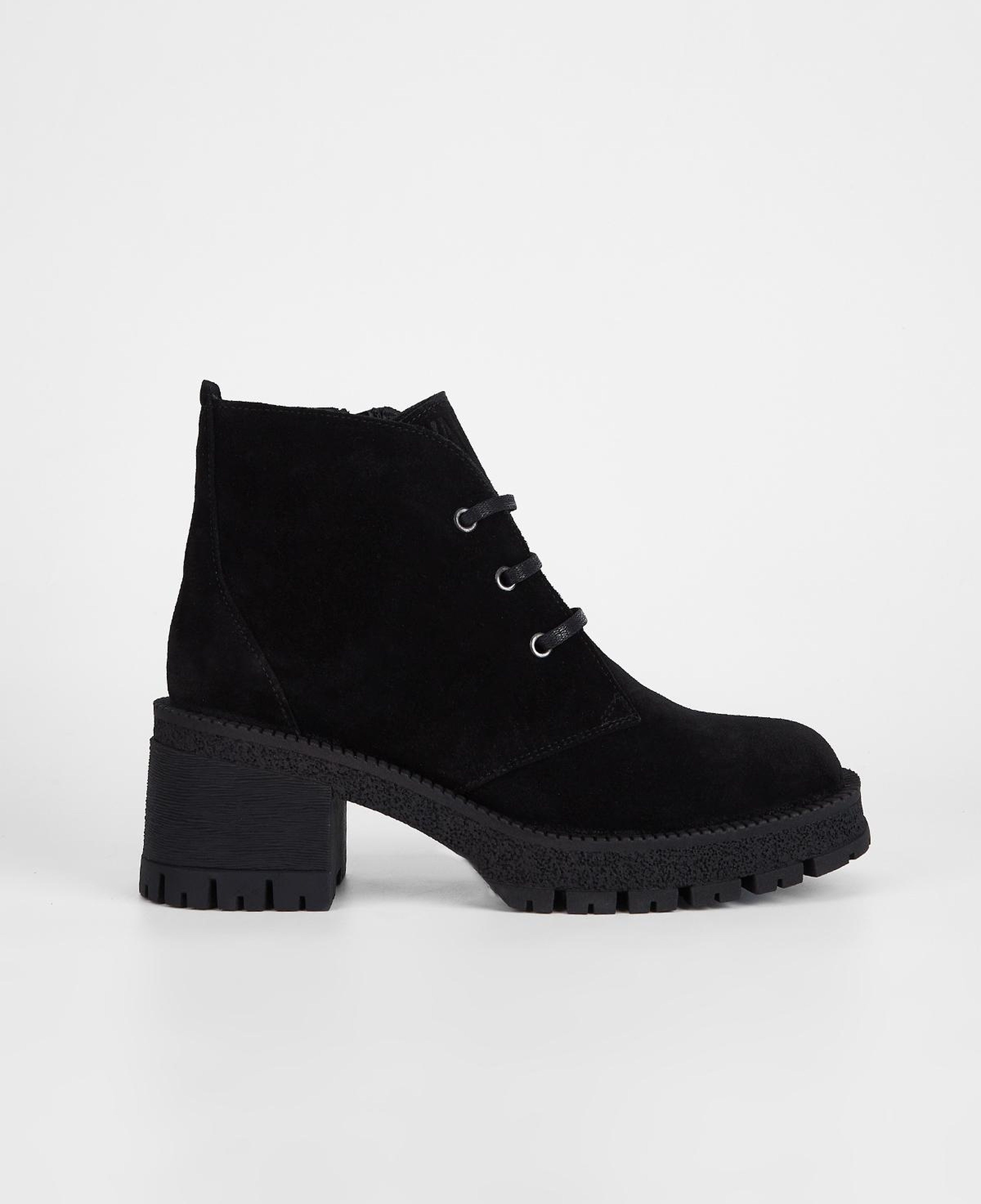 Valmenti Kadın Hakiki Deri Siyah Süet Topuklu Bot