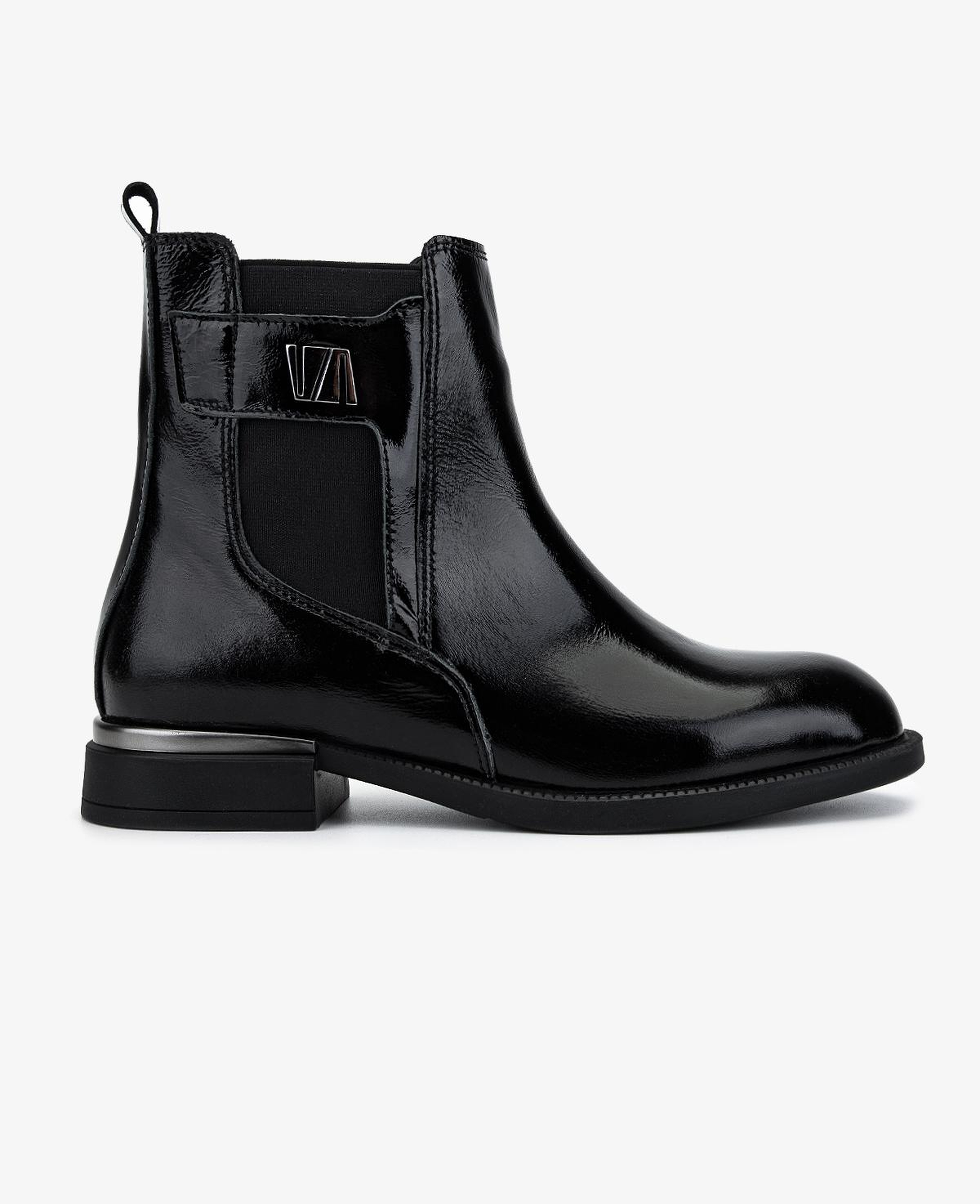 Valmenti Kadın Deri & Tekstil Siyah Rugan Düz Bot