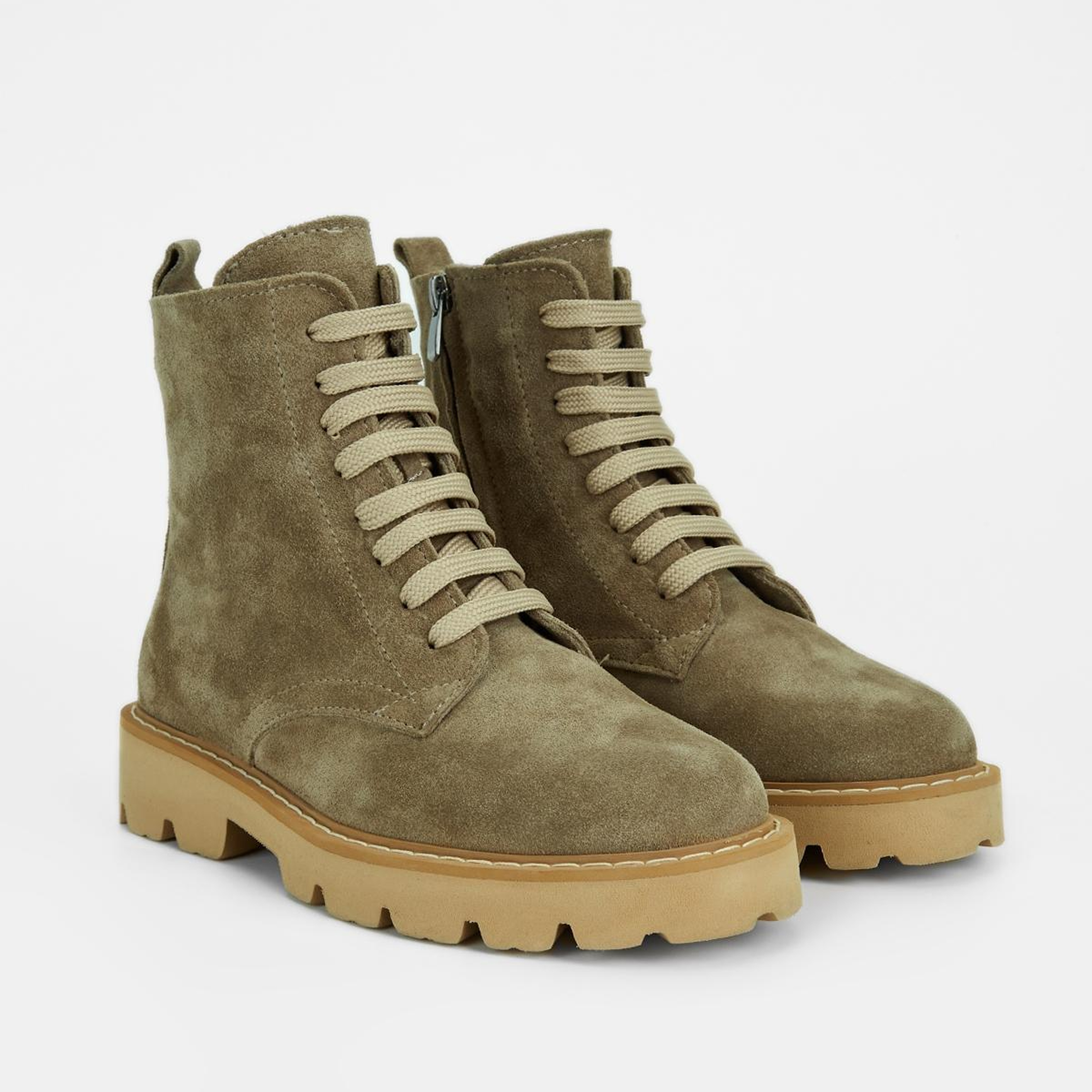 Valmenti Kadın Hakiki Deri Bej Süet Düz Bot