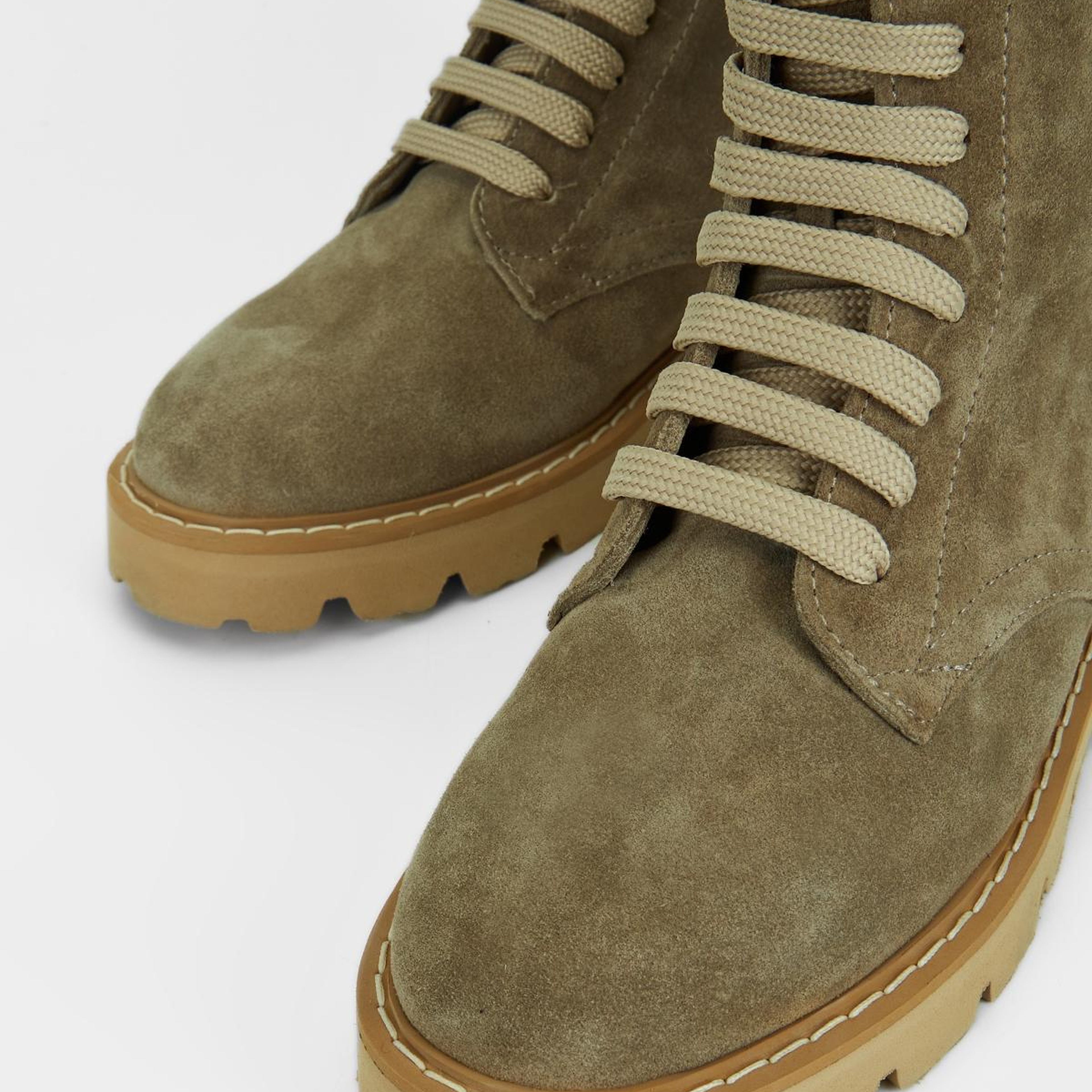 Valmenti Kadın Hakiki Deri Bej Süet Düz Bot