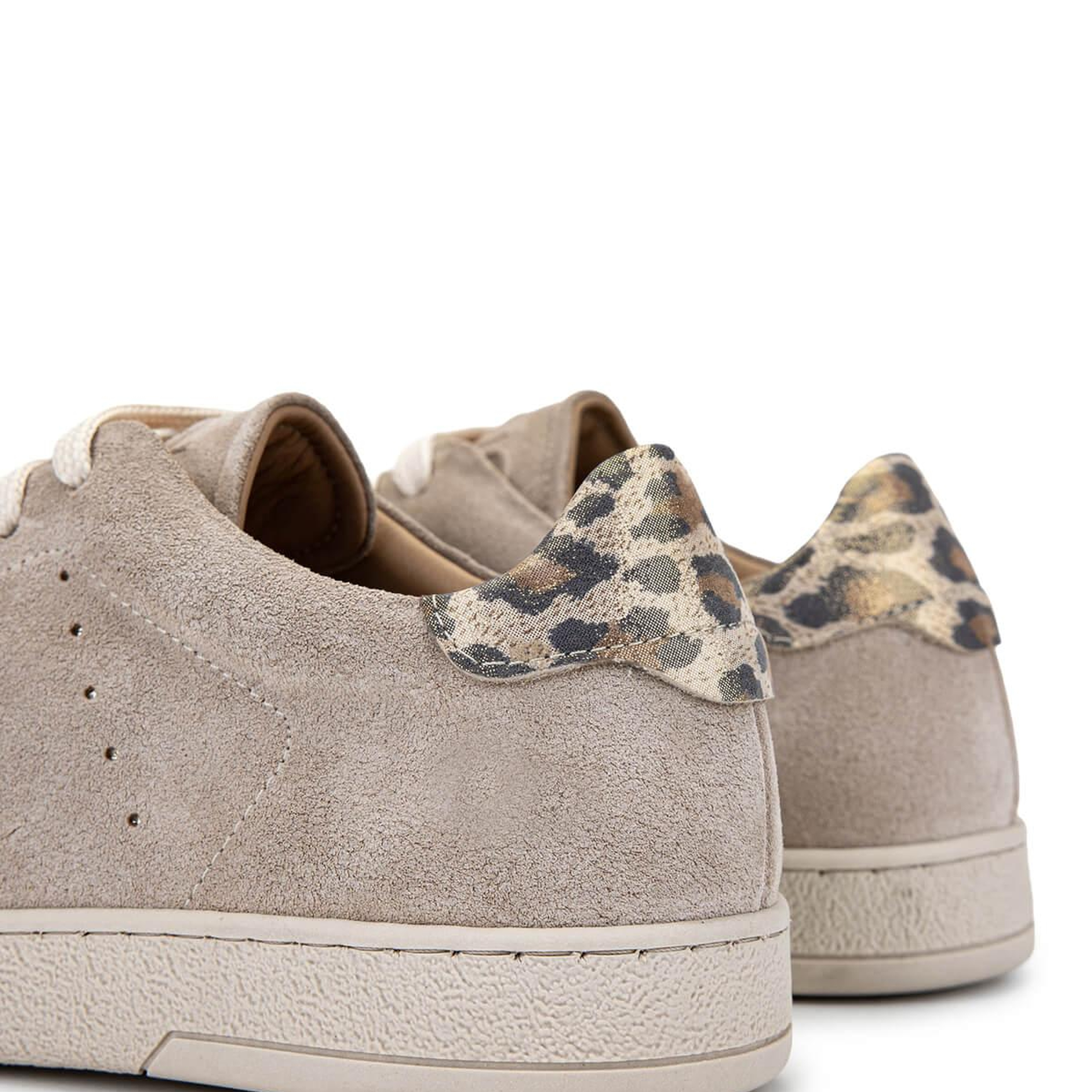 Tamer Tanca Kadın Hakiki Deri Bej Süet/Leopar Sneakers & Spor Ayakkabı