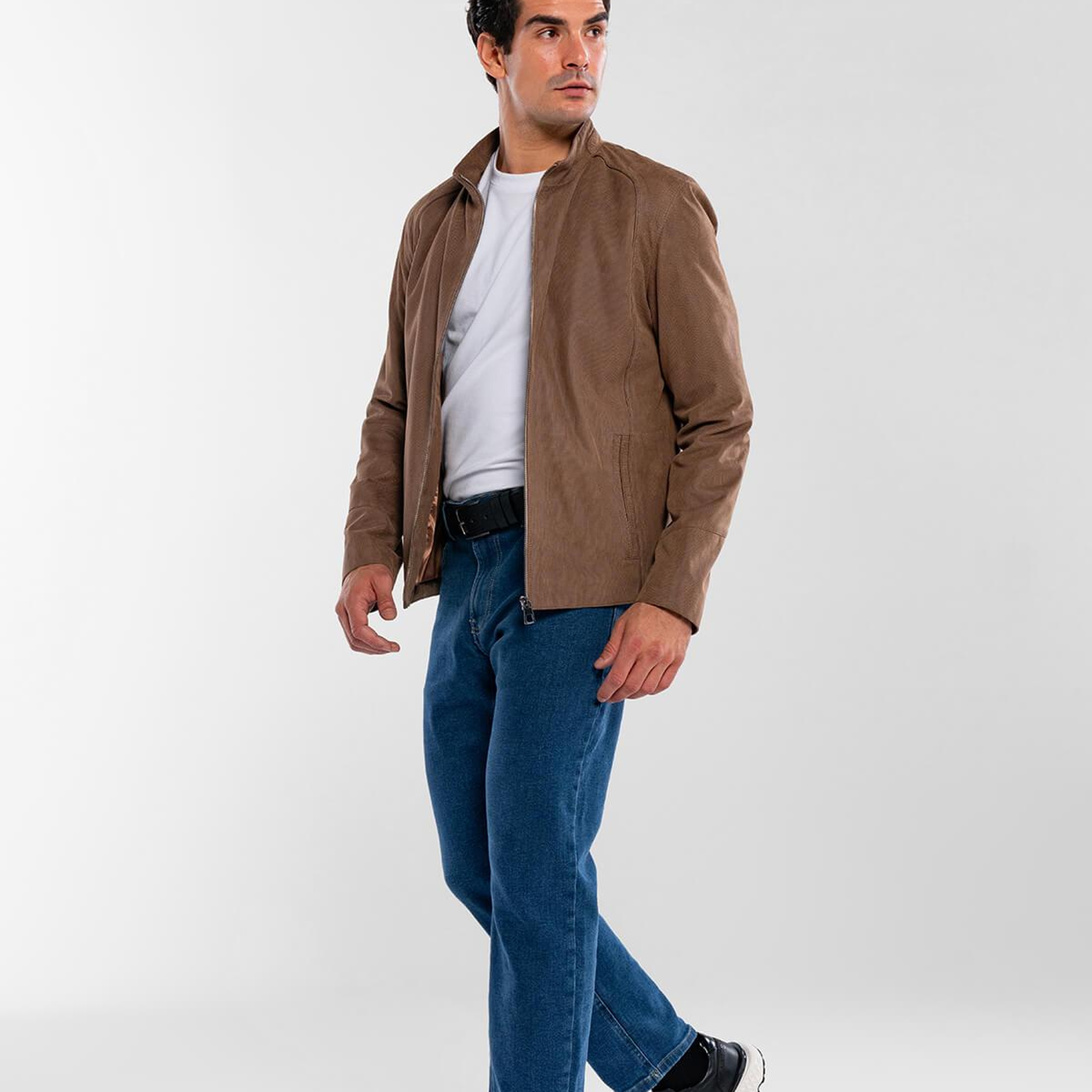 Tamer Tanca Erkek Hakiki Deri Vizon Baskı Deri Mont