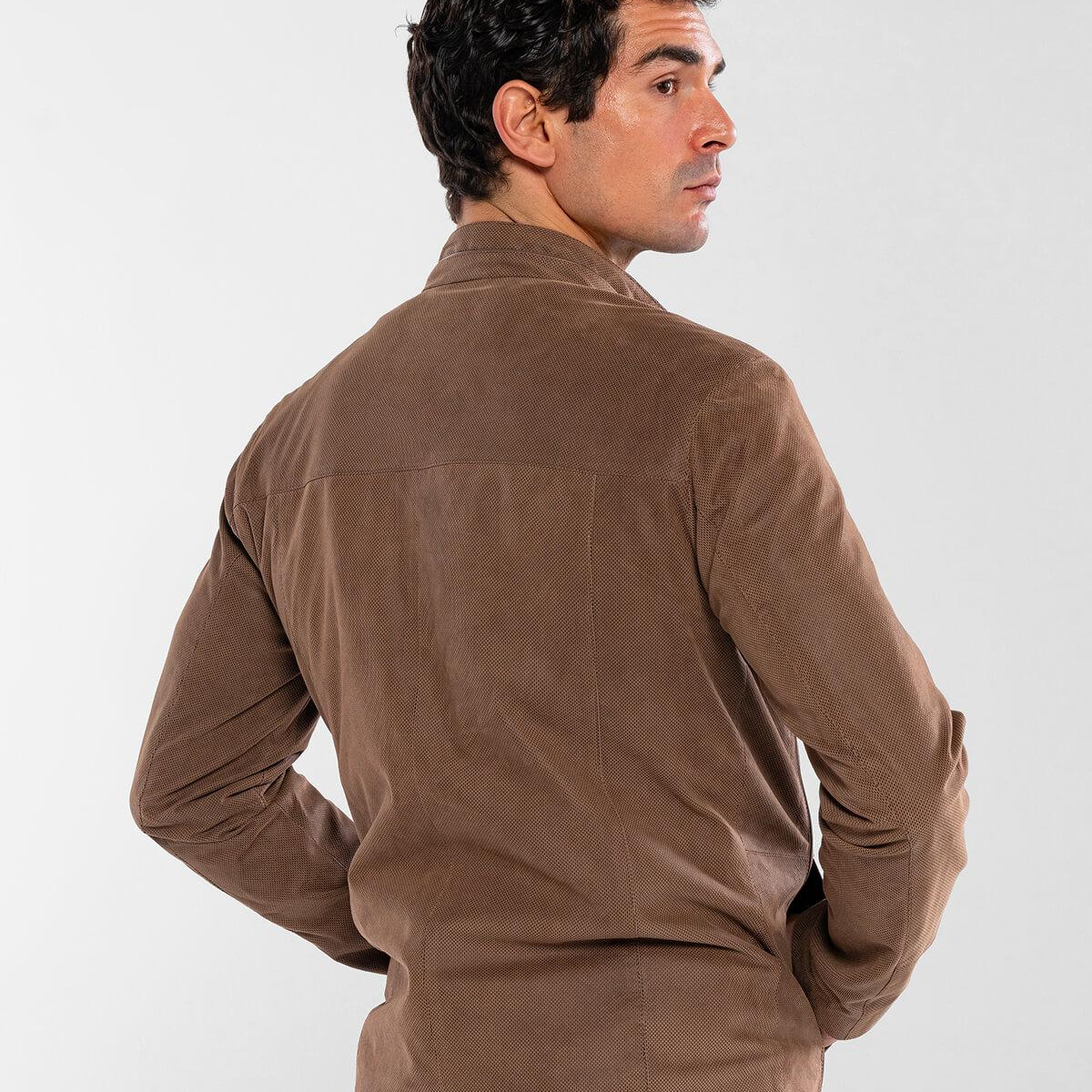 Tamer Tanca Erkek Hakiki Deri Vizon Baskı Deri Mont