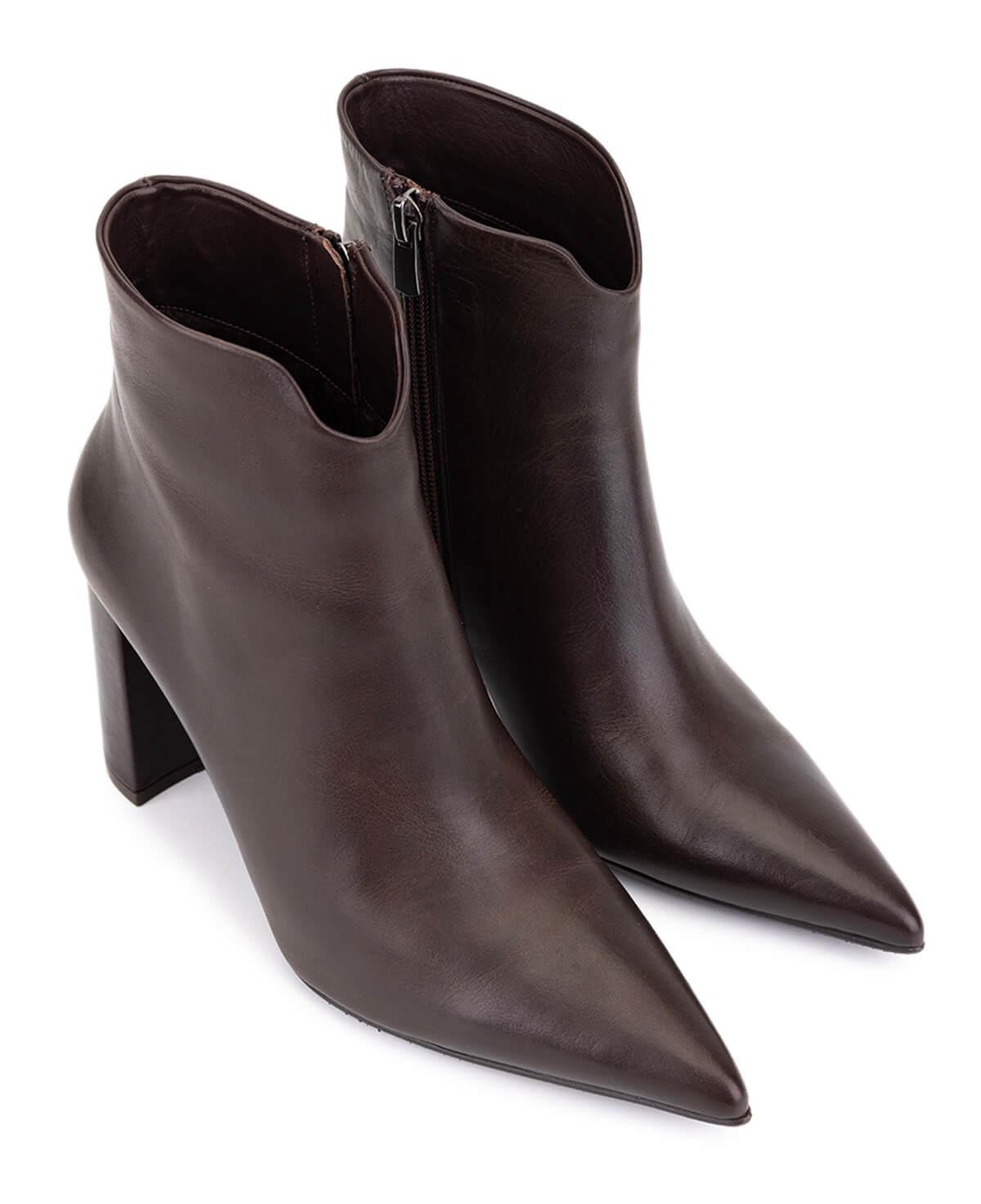 Tamer Tanca Kadın Hakiki Deri Kahverengi Topuklu Bot