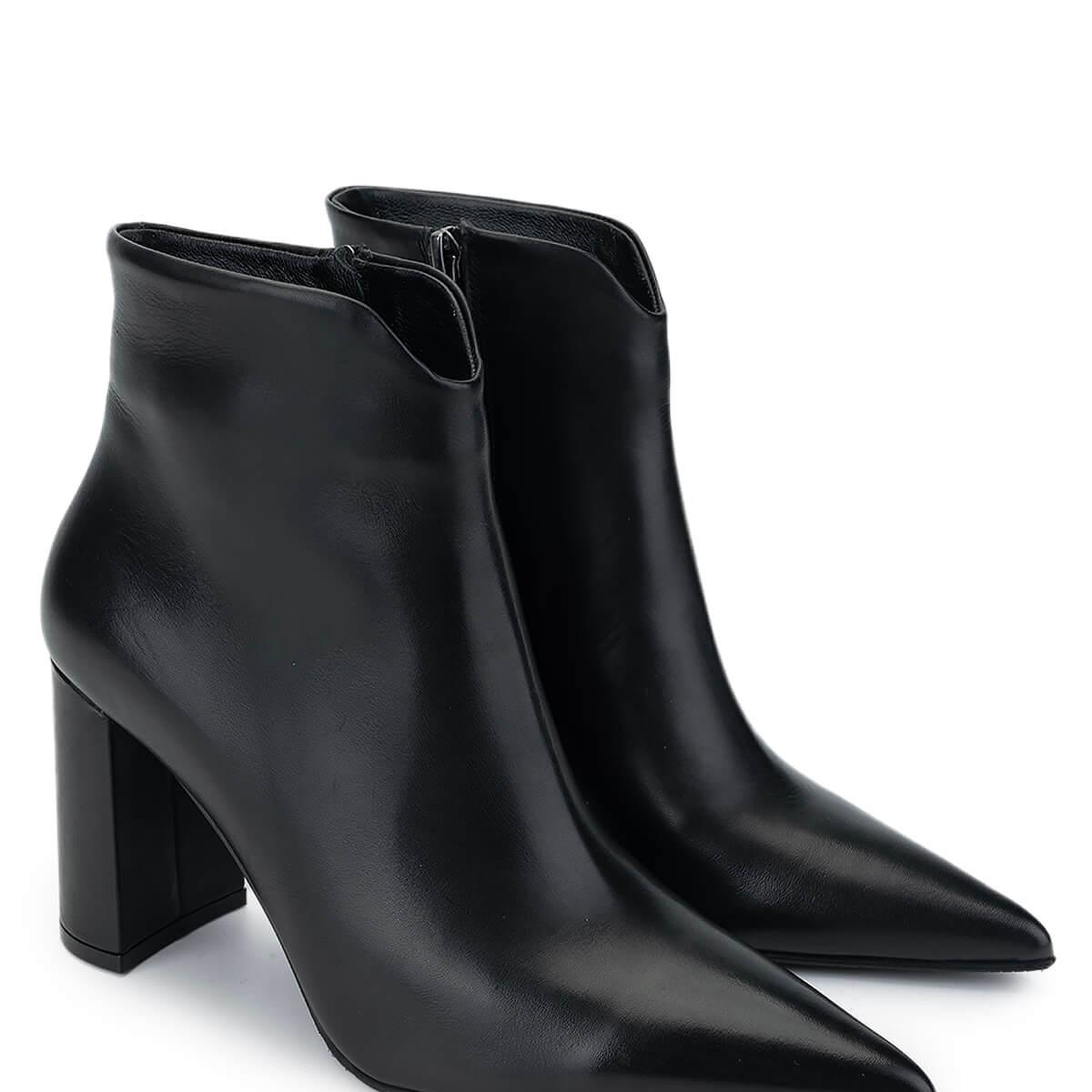 Tamer Tanca Kadın Hakiki Deri Siyah Deri Topuklu Bot