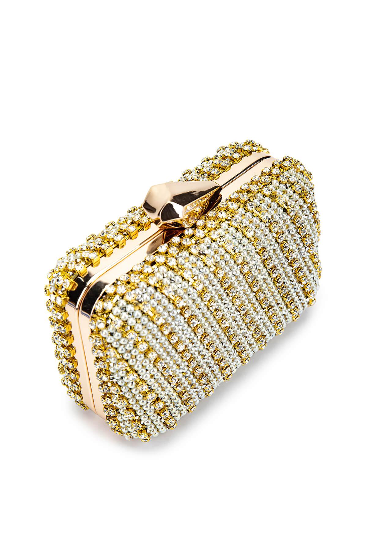 Tamer Tanca Kadın Vegan Altın Abiye Çanta