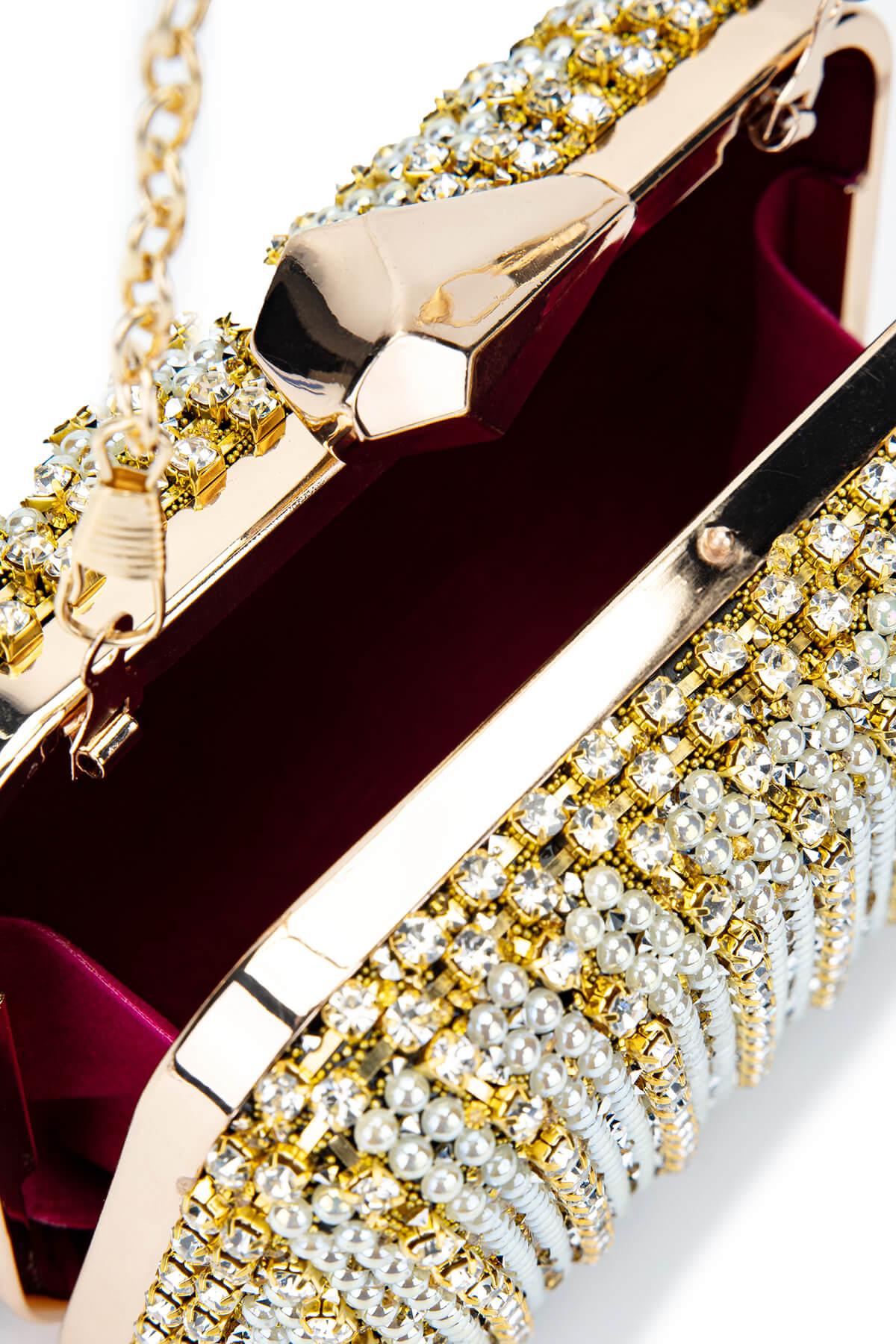 Tamer Tanca Kadın Vegan Altın Abiye Çanta