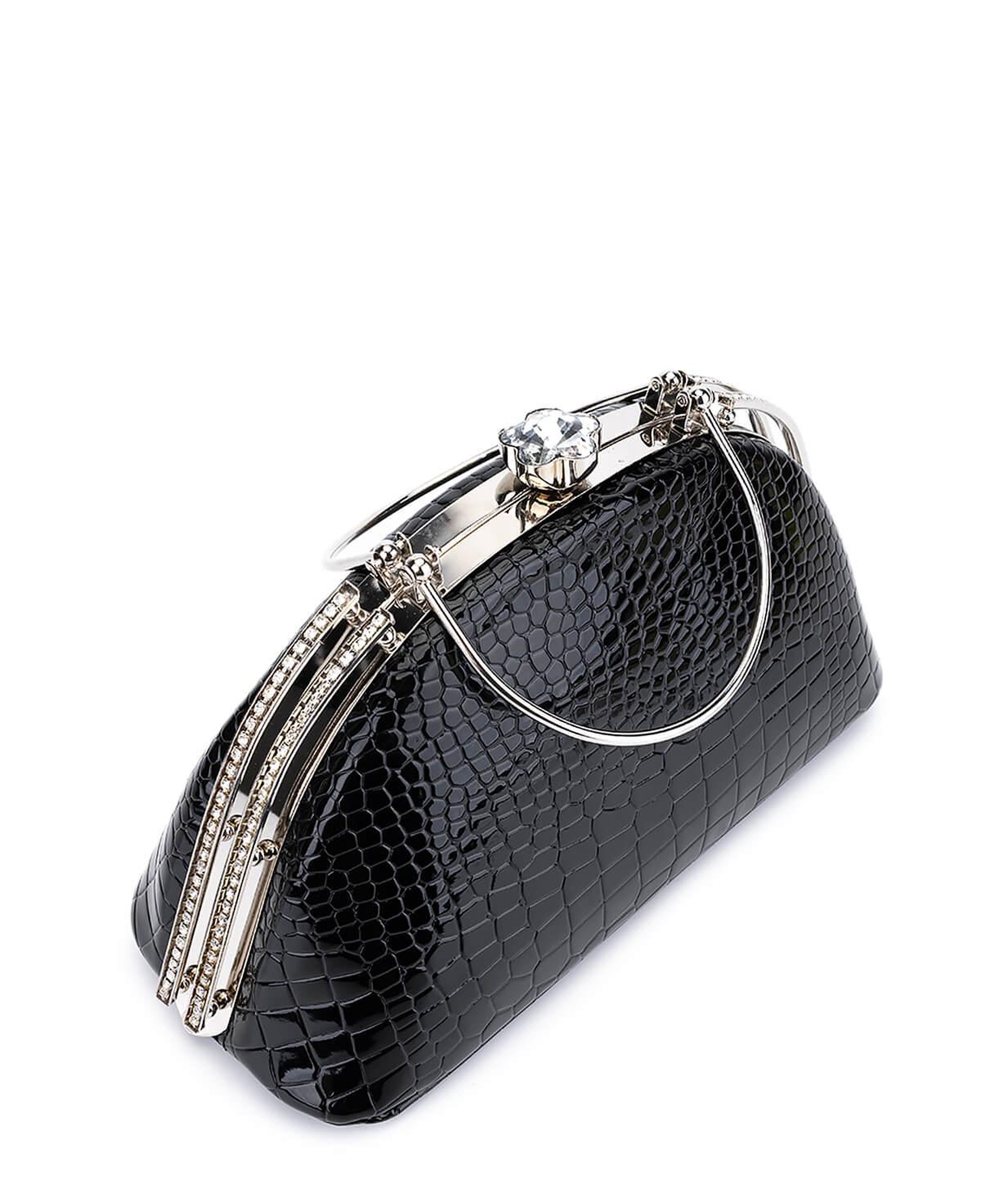 Tamer Tanca Kadın Suni Deri Siyah Rugan Abiye Çanta