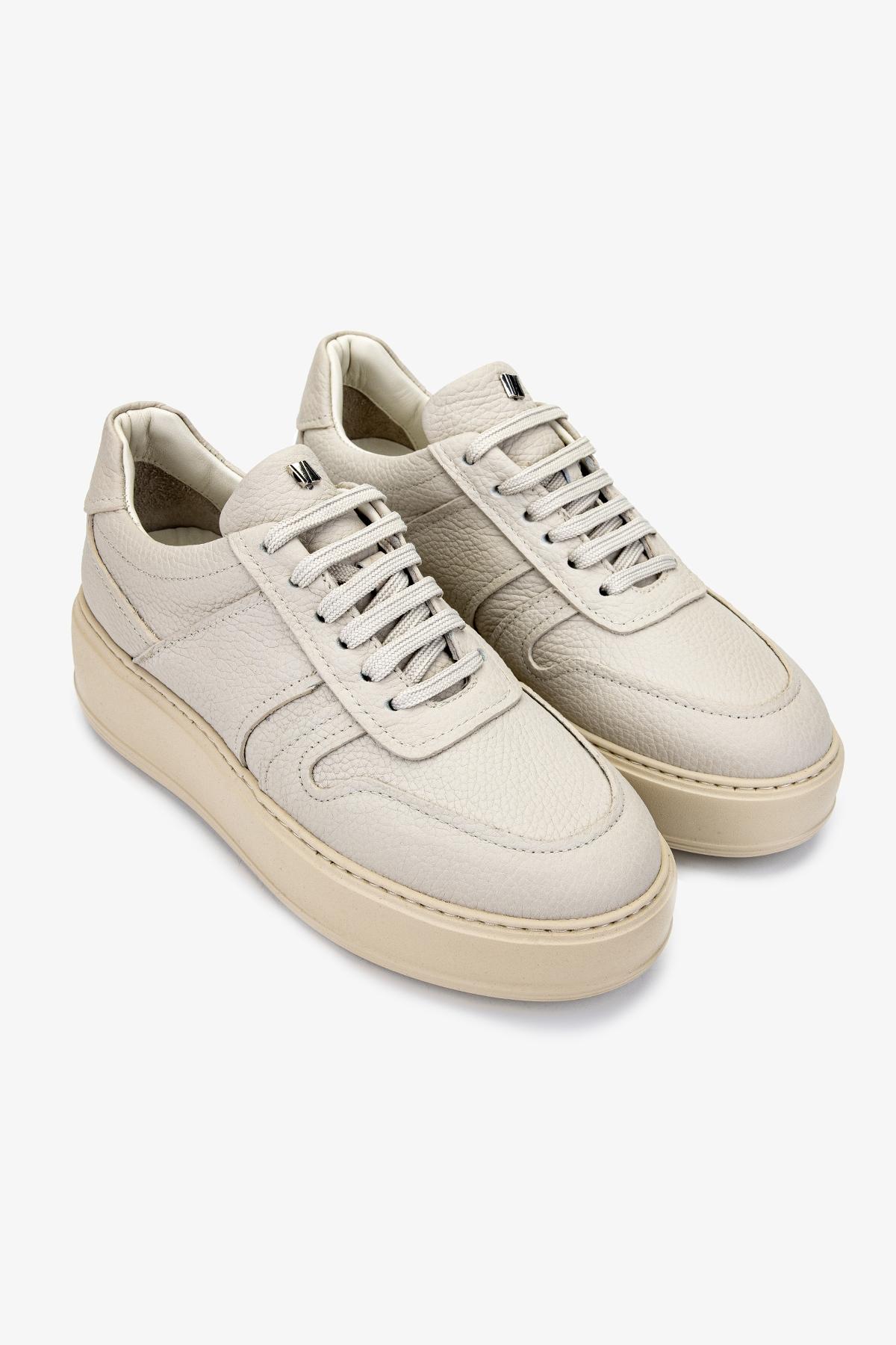 Valmenti Kadın Hakiki Deri Bej Floter Sneakers & Spor Ayakkabı