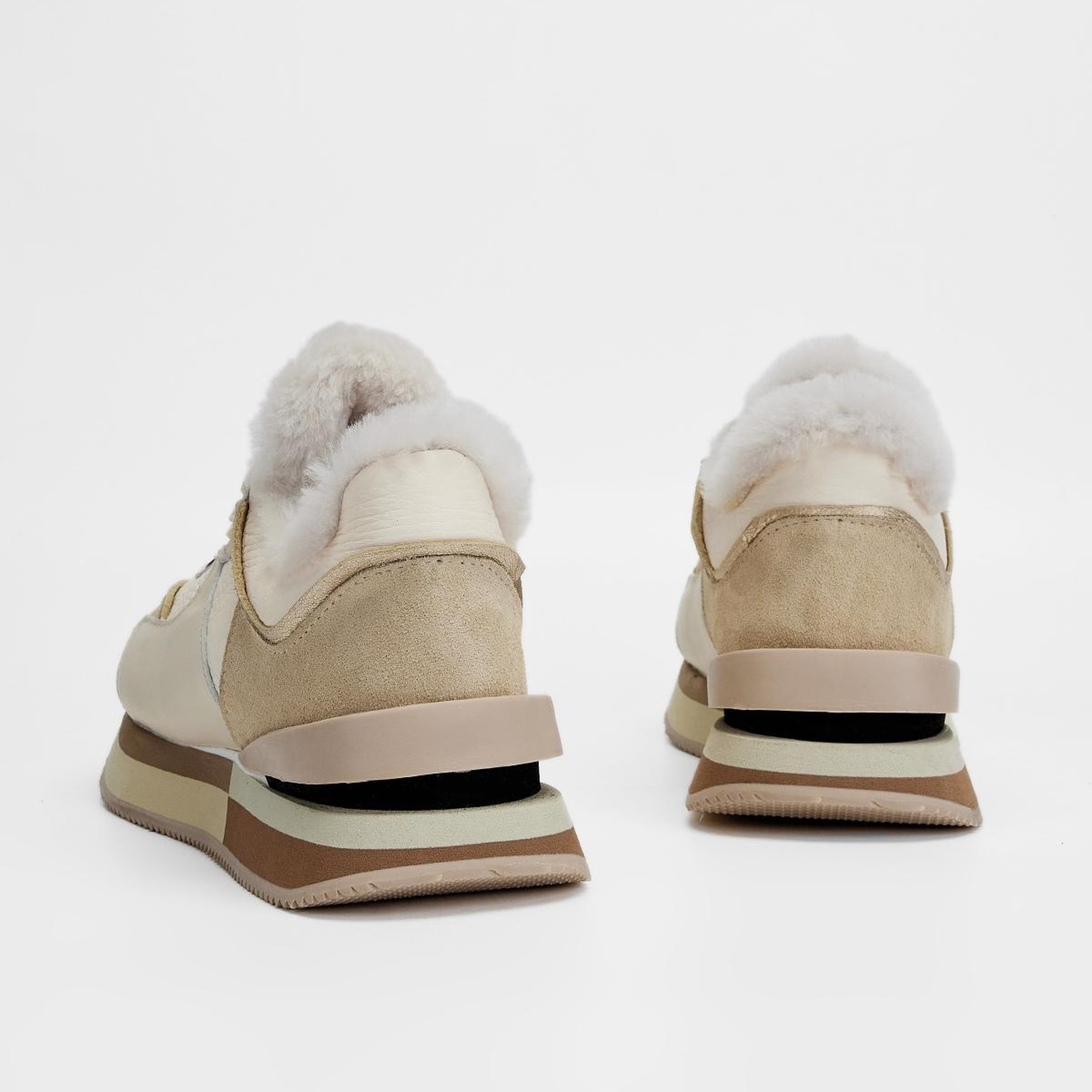 Valmenti Kadın Hakiki Deri Bej Floter Sneakers & Spor Ayakkabı