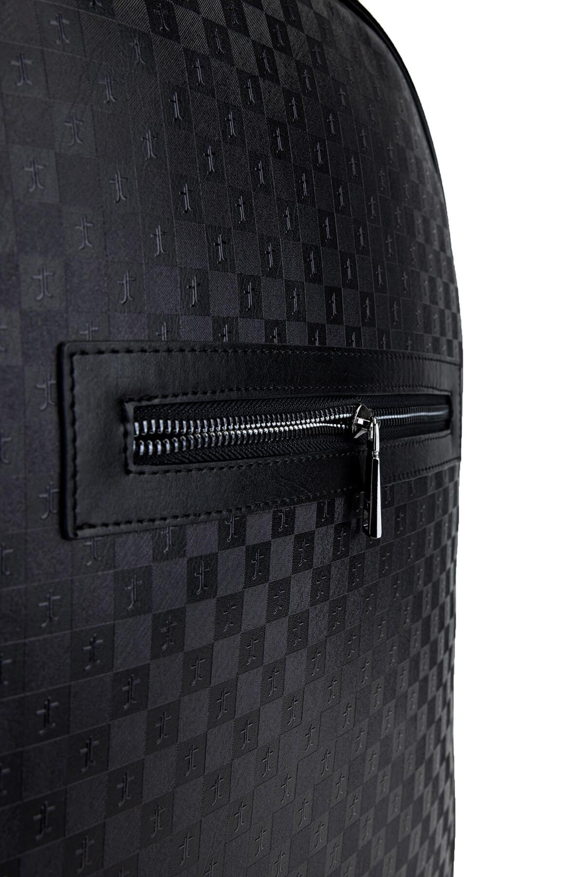 Tamer Tanca Erkek Suni Deri Siyah Sırt Çantası