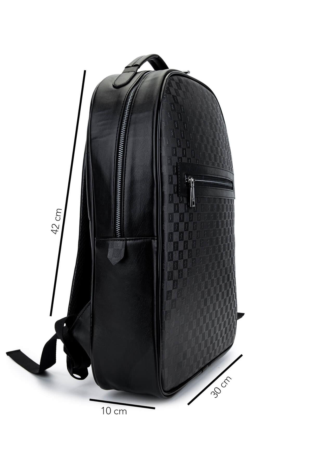 Tamer Tanca Erkek Suni Deri Siyah Sırt Çantası