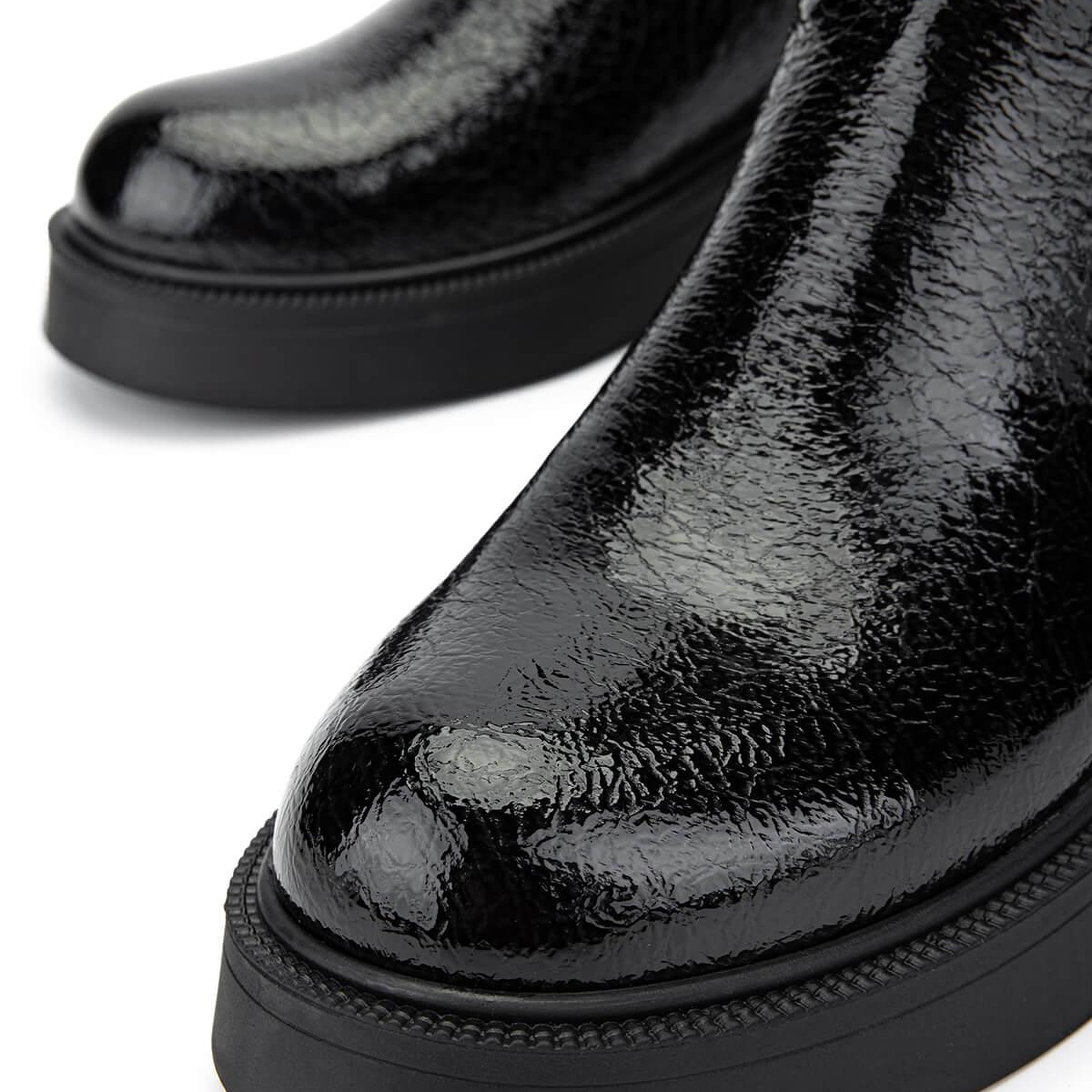 Tamer Tanca Kadın Hakiki Deri Siyah Rugan Casual Bot