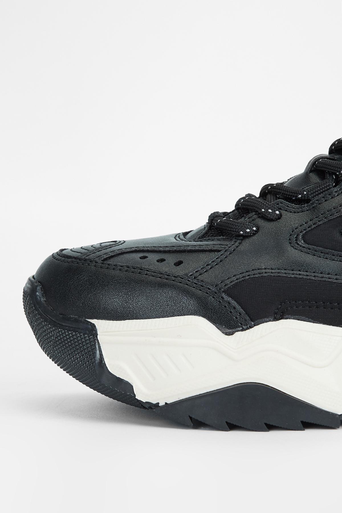 Valmenti Kadın Suni Deri Siyah Sneakers & Spor Ayakkabı