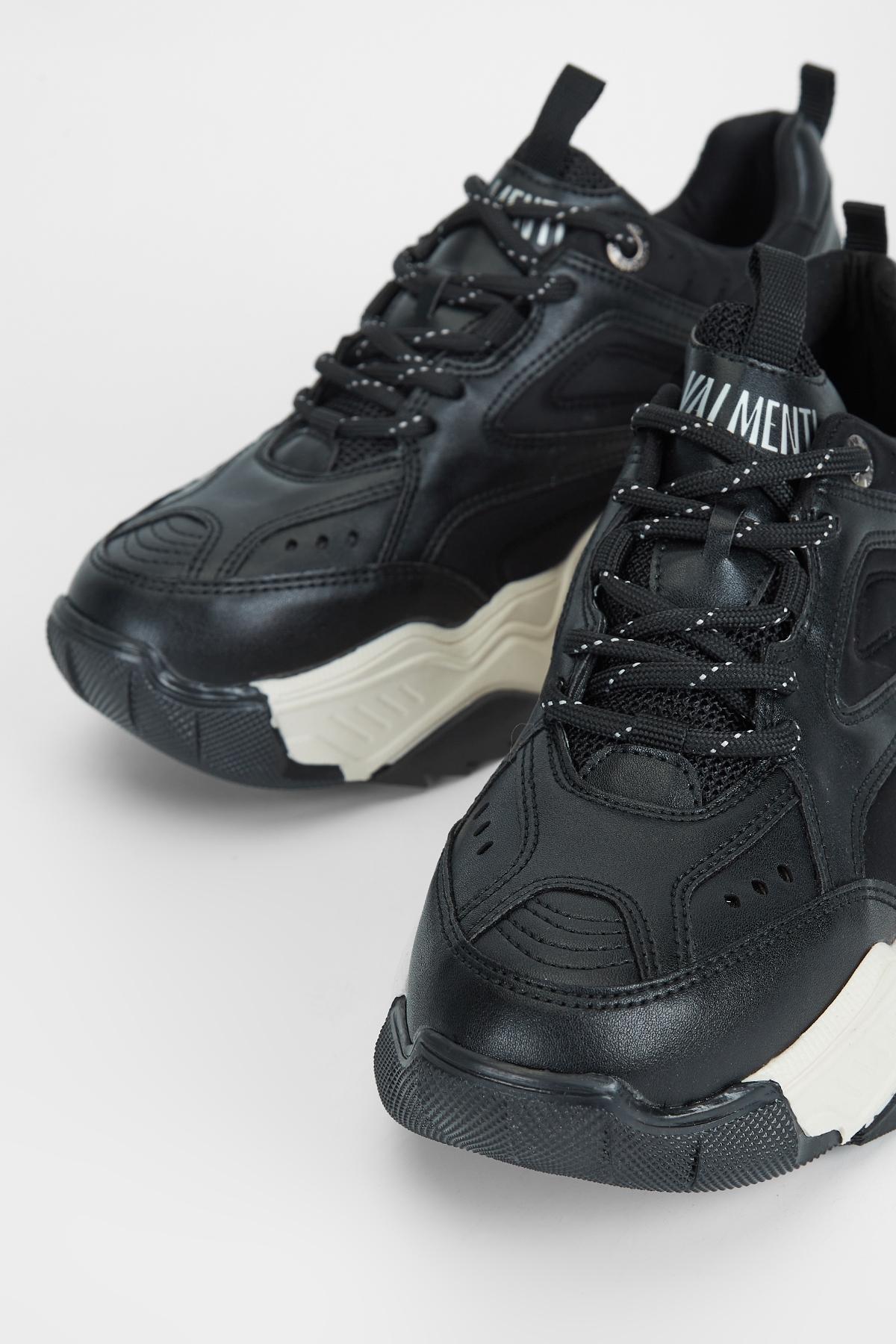 Valmenti Kadın Suni Deri Siyah Sneakers & Spor Ayakkabı