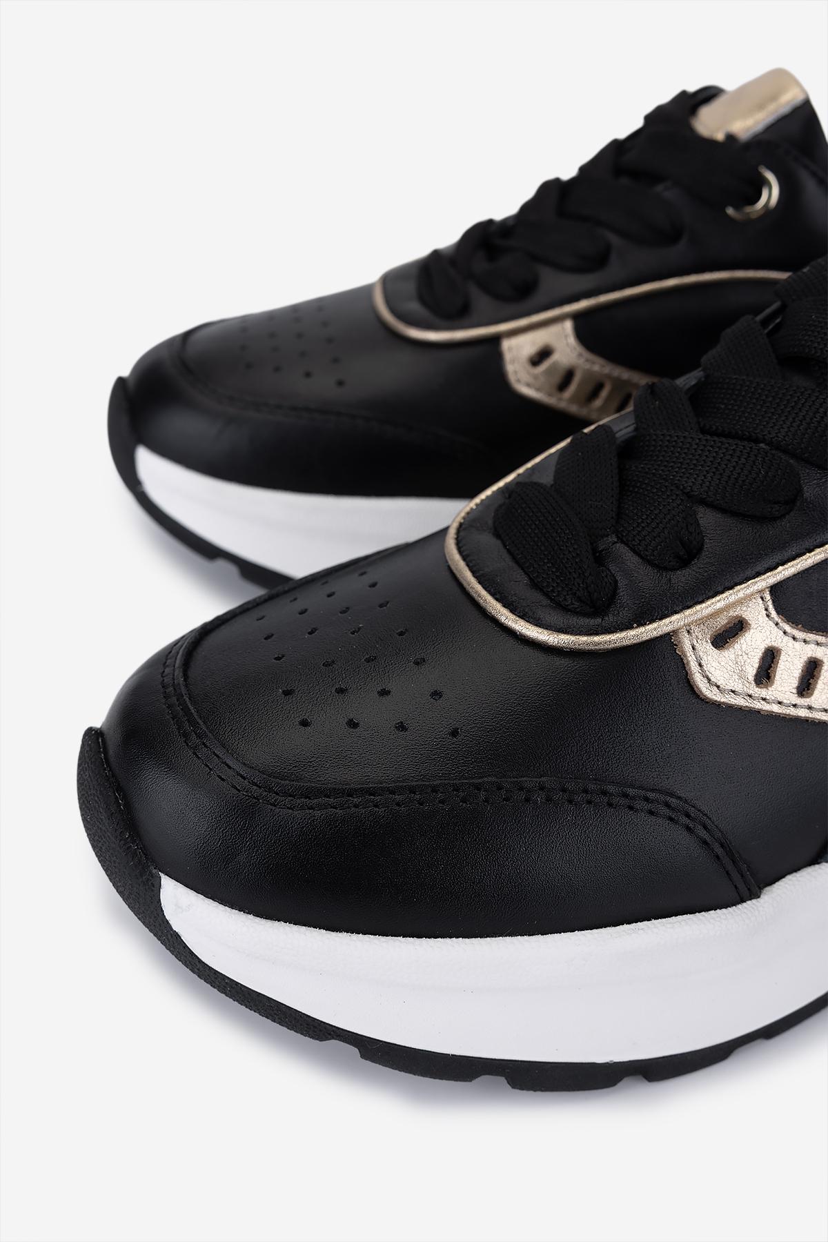 Valmenti Kadın Hakiki Deri Siyah Sneakers & Spor Ayakkabı