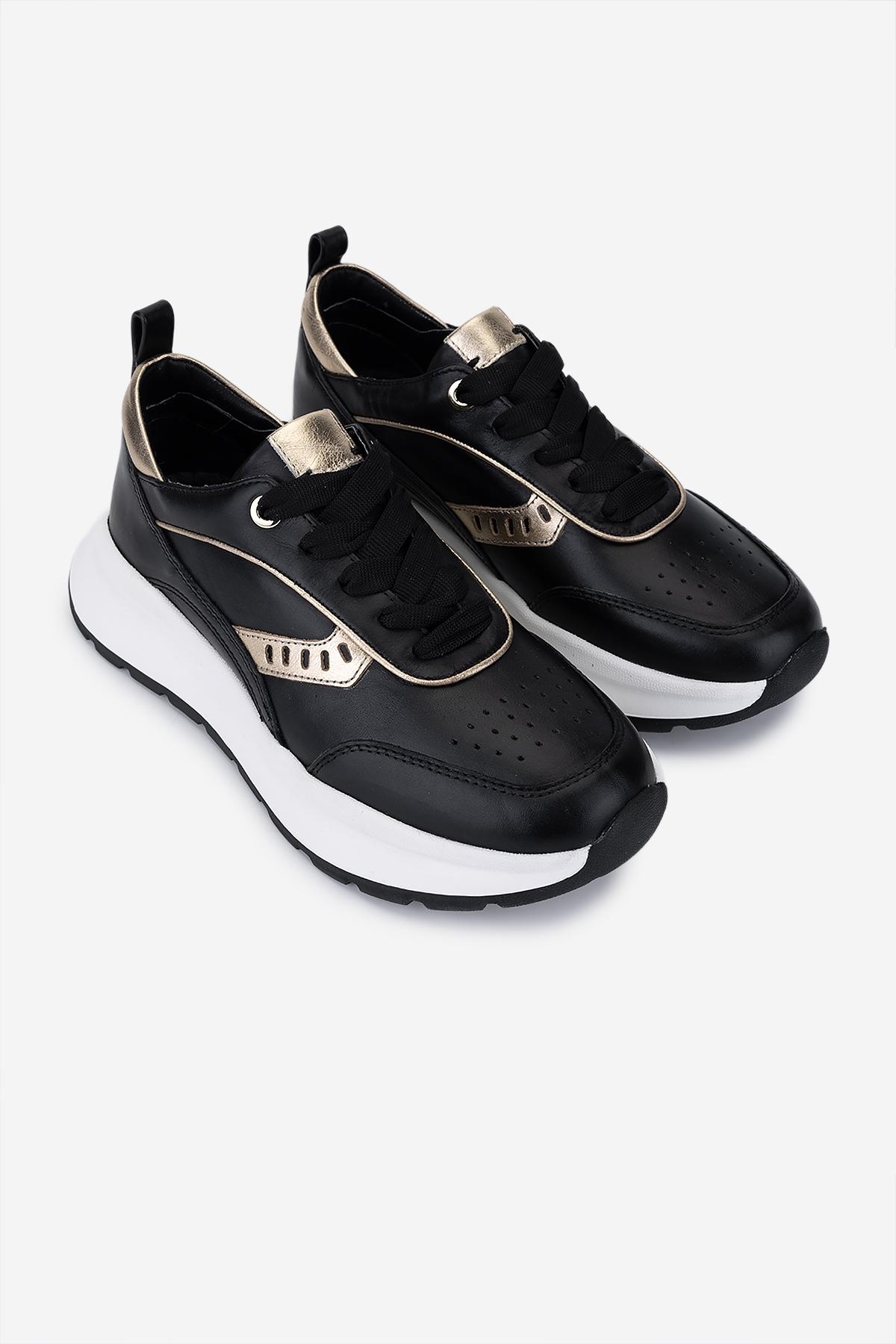 Valmenti Kadın Hakiki Deri Siyah Sneakers & Spor Ayakkabı