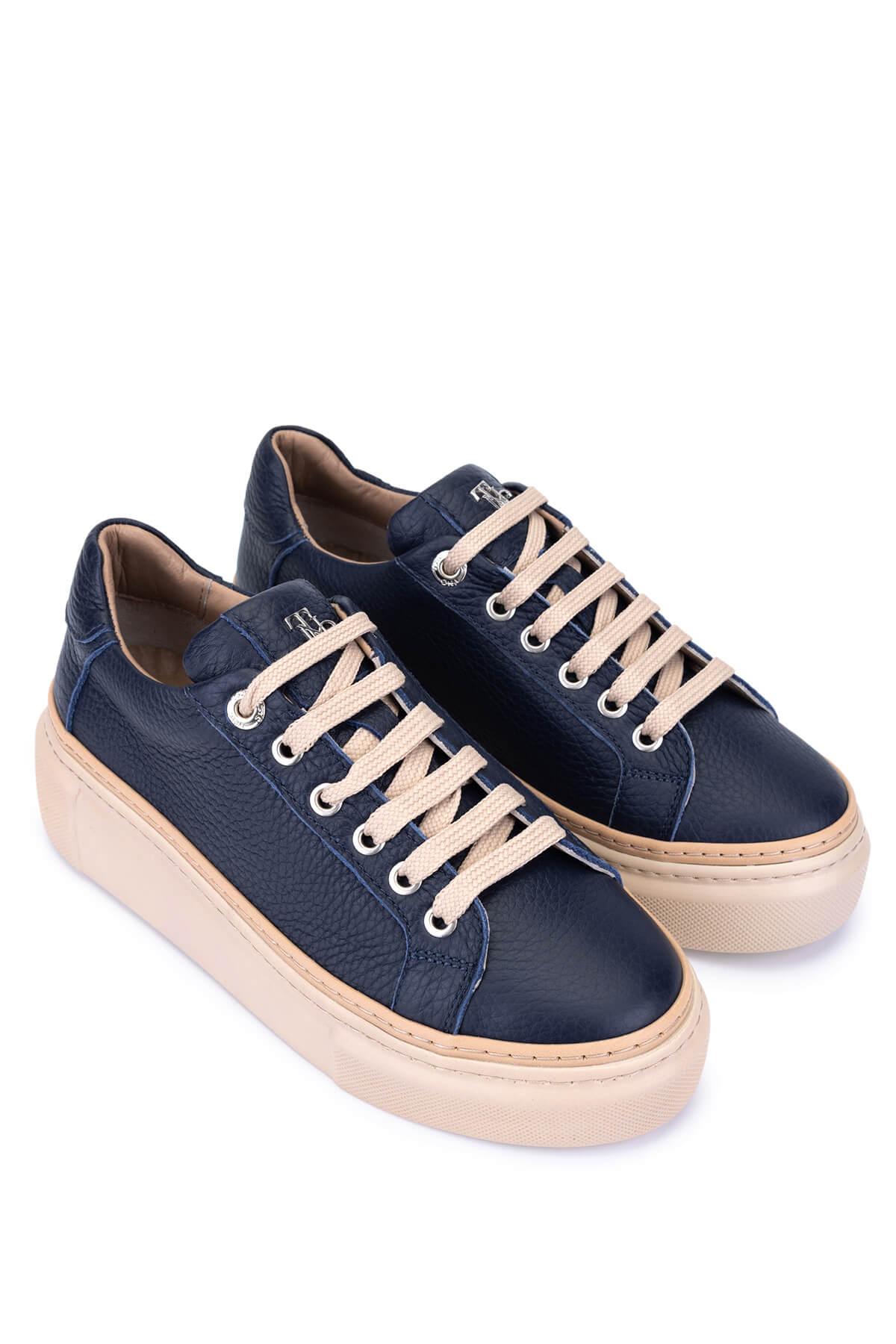 Tamer Tanca Kadın Hakiki Deri Lacivert Sneakers & Spor Ayakkabı