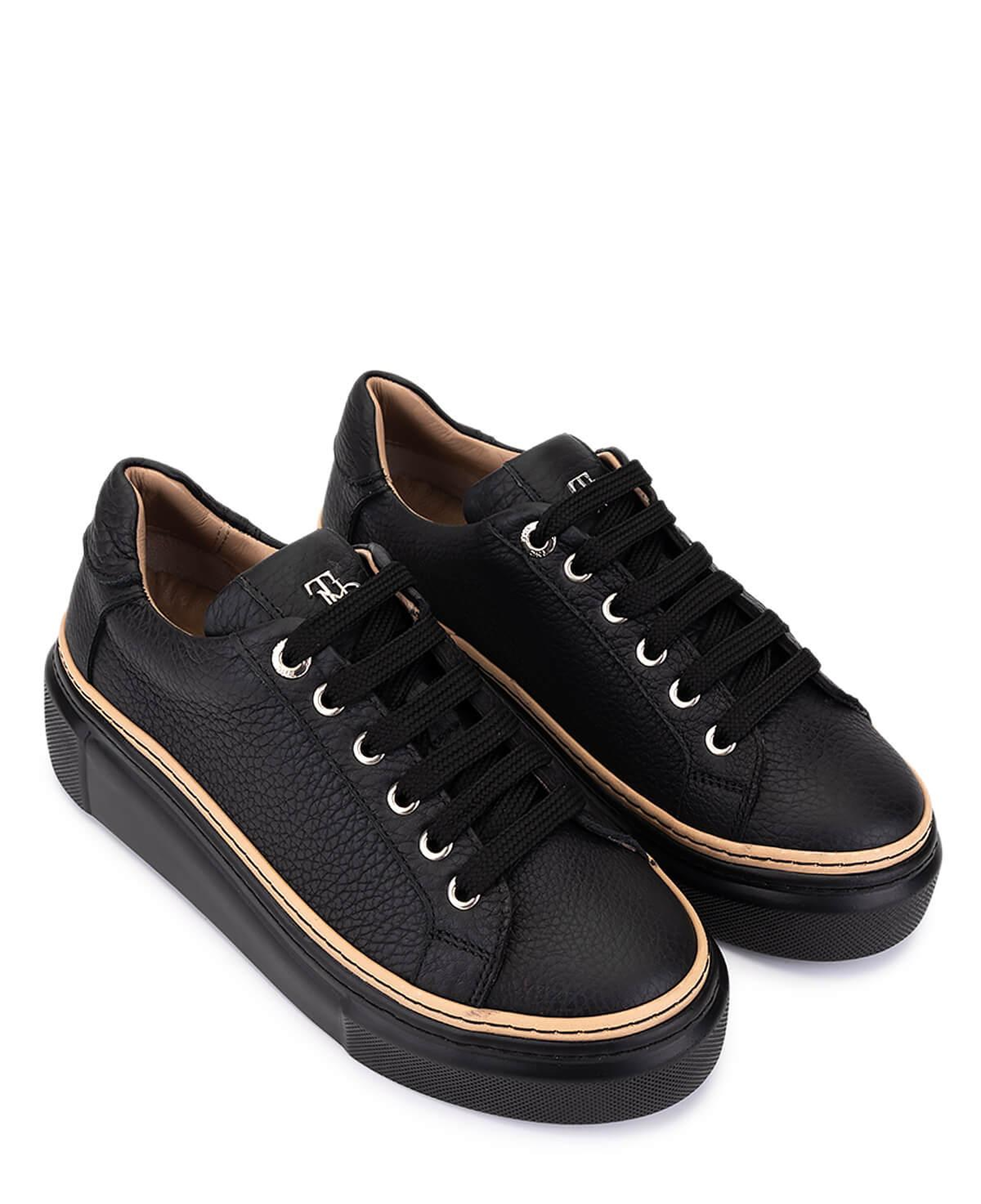 Tamer Tanca Kadın Hakiki Deri Siyah Floter Sneakers & Spor Ayakkabı