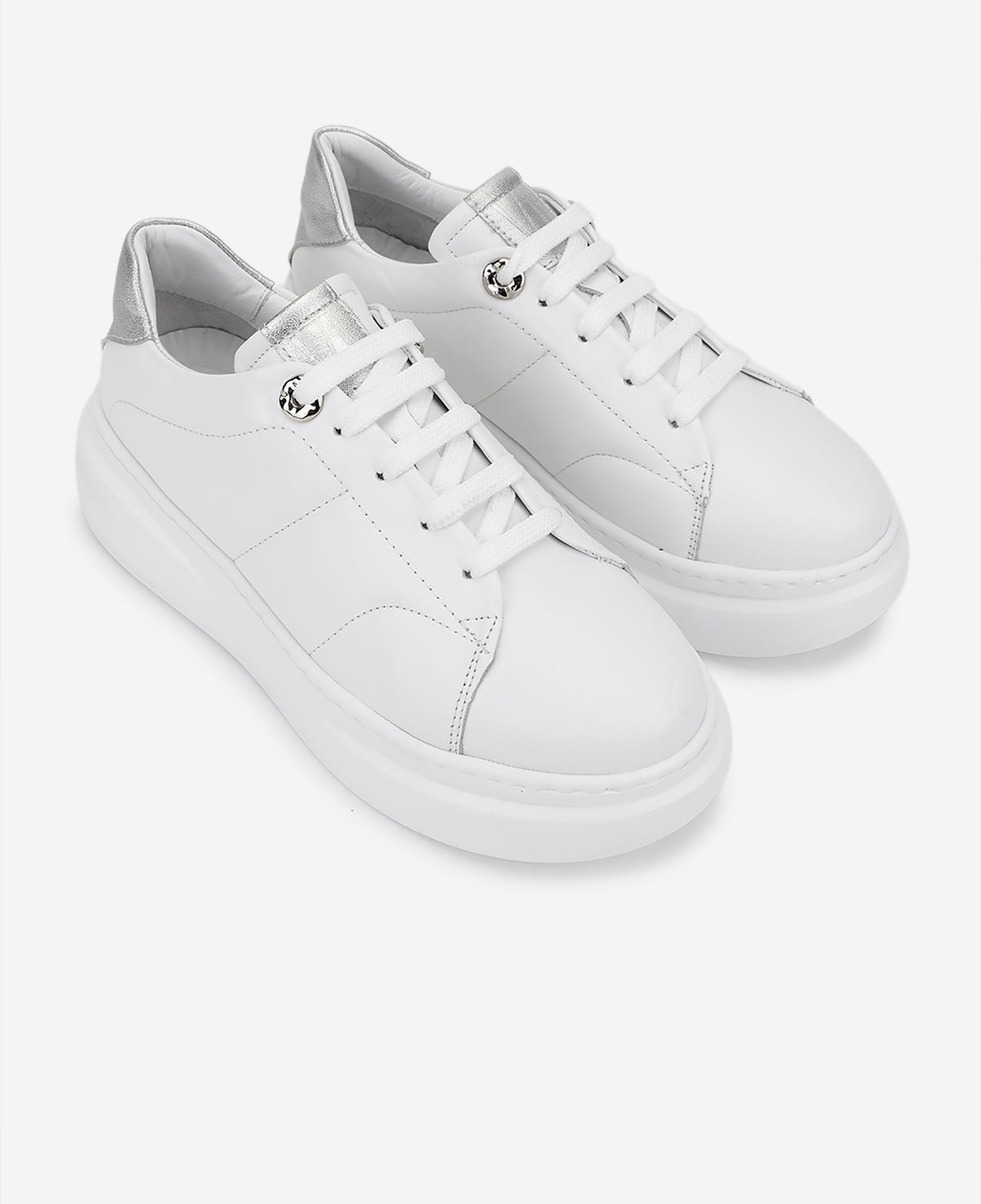 Valmenti Kadın Hakiki Deri Beyaz/Lame Sneakers & Spor Ayakkabı