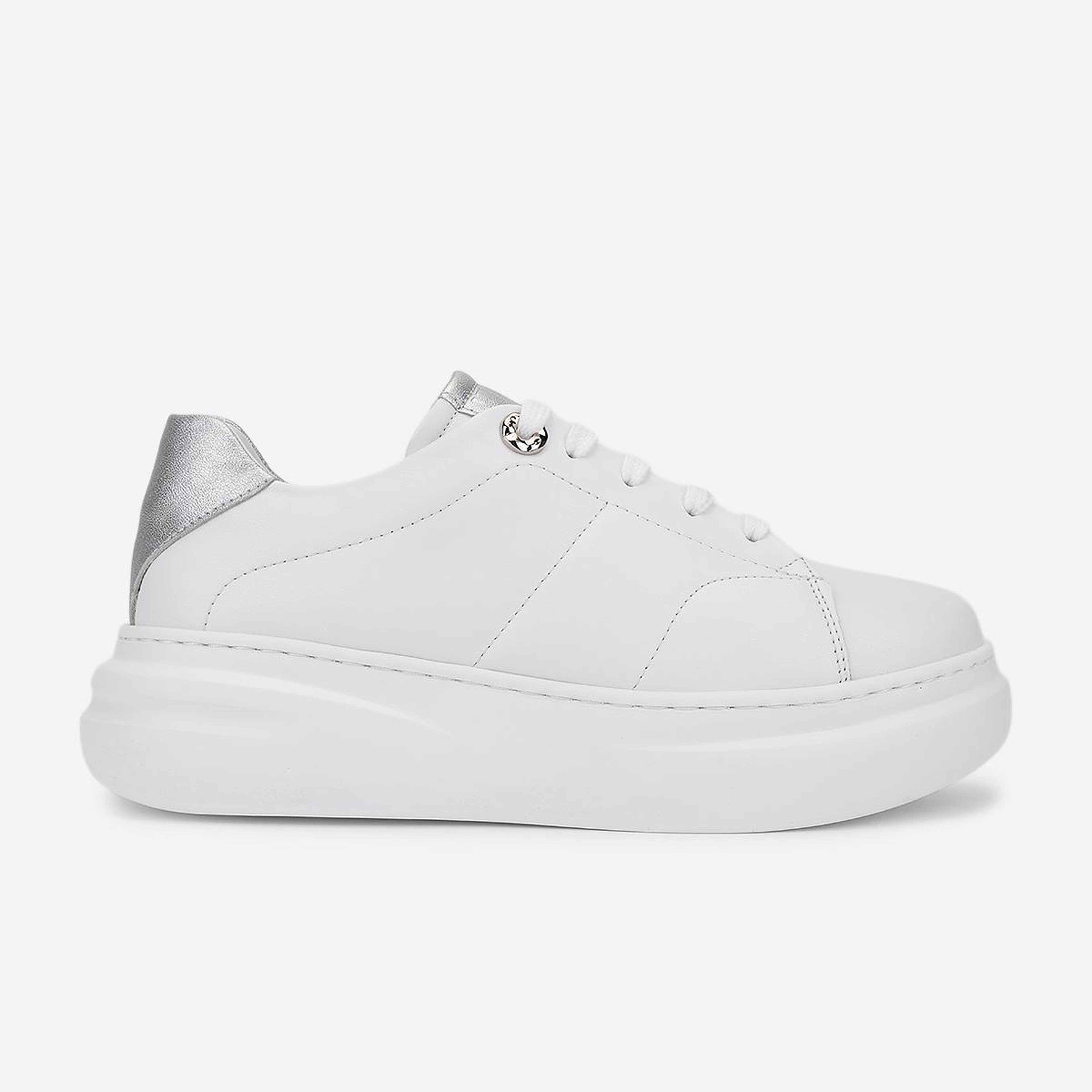 Valmenti Kadın Hakiki Deri Beyaz/Lame Sneakers & Spor Ayakkabı