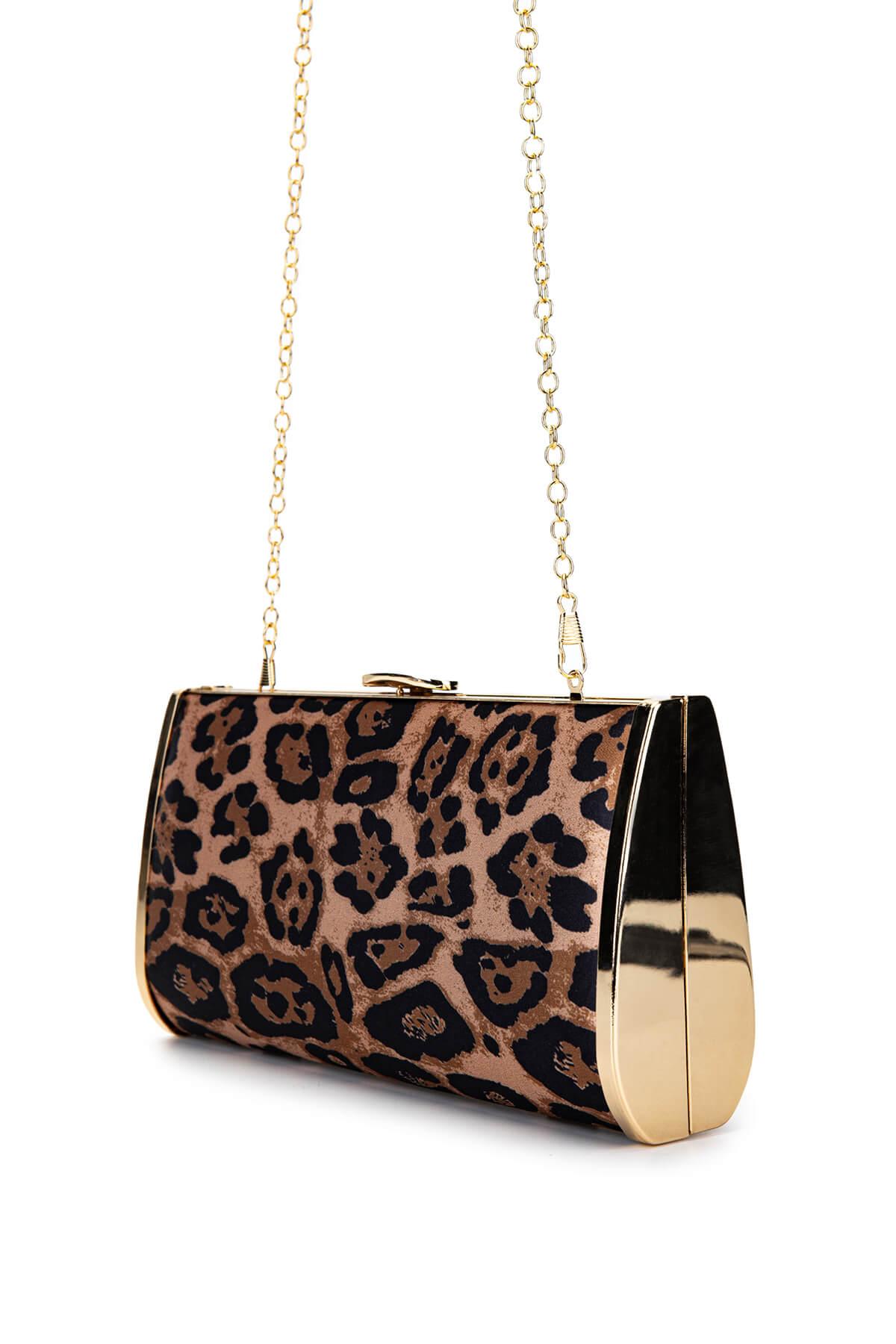Tamer Tanca Kadın Vegan Leopar Abiye Çanta