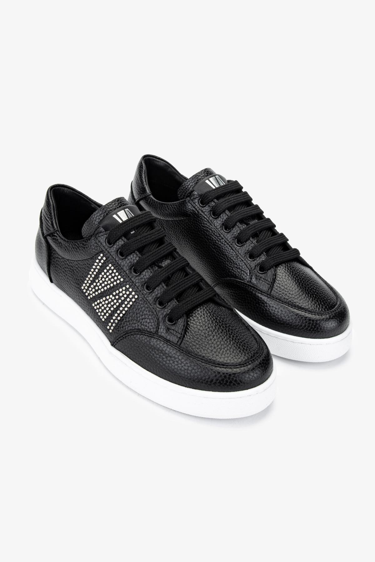 Valmenti Kadın Hakiki Deri Siyah Floter Sneakers & Spor Ayakkabı