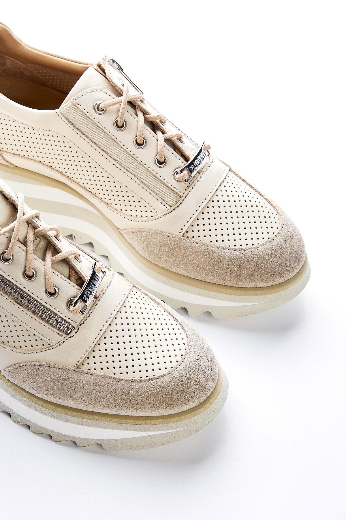 Valmenti Kadın Hakiki Deri Bej Sneakers & Spor Ayakkabı