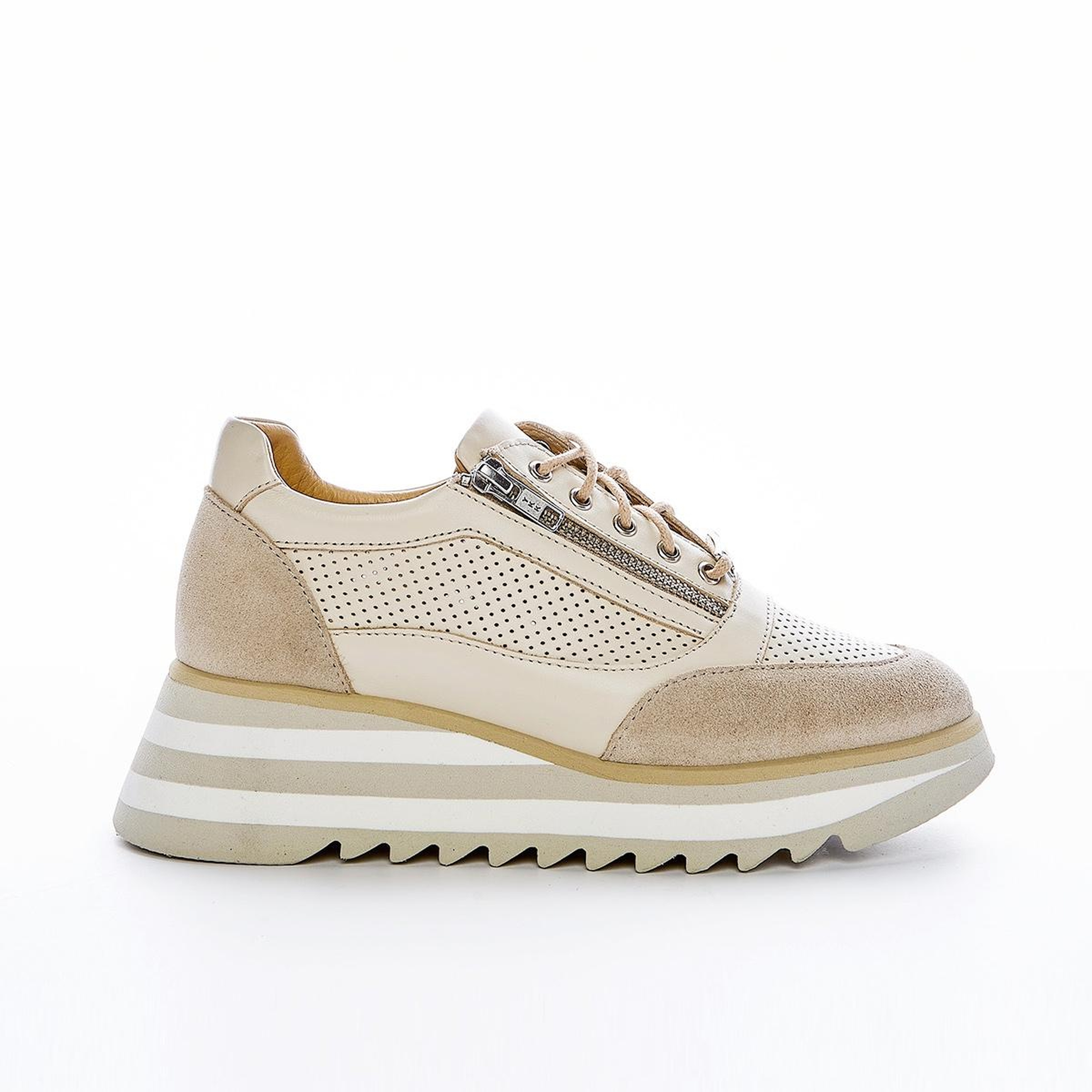 Valmenti Kadın Hakiki Deri Bej Sneakers & Spor Ayakkabı