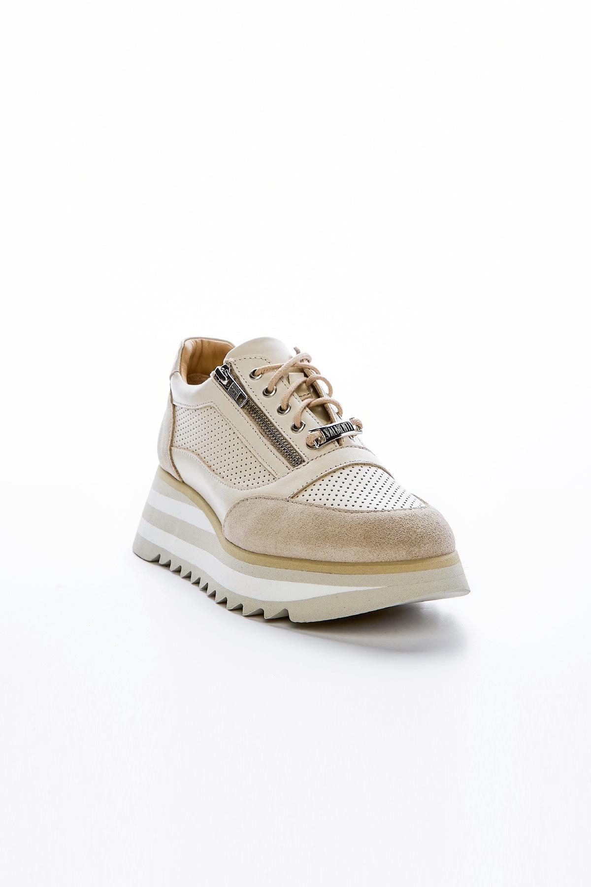 Valmenti Kadın Hakiki Deri Bej Sneakers & Spor Ayakkabı