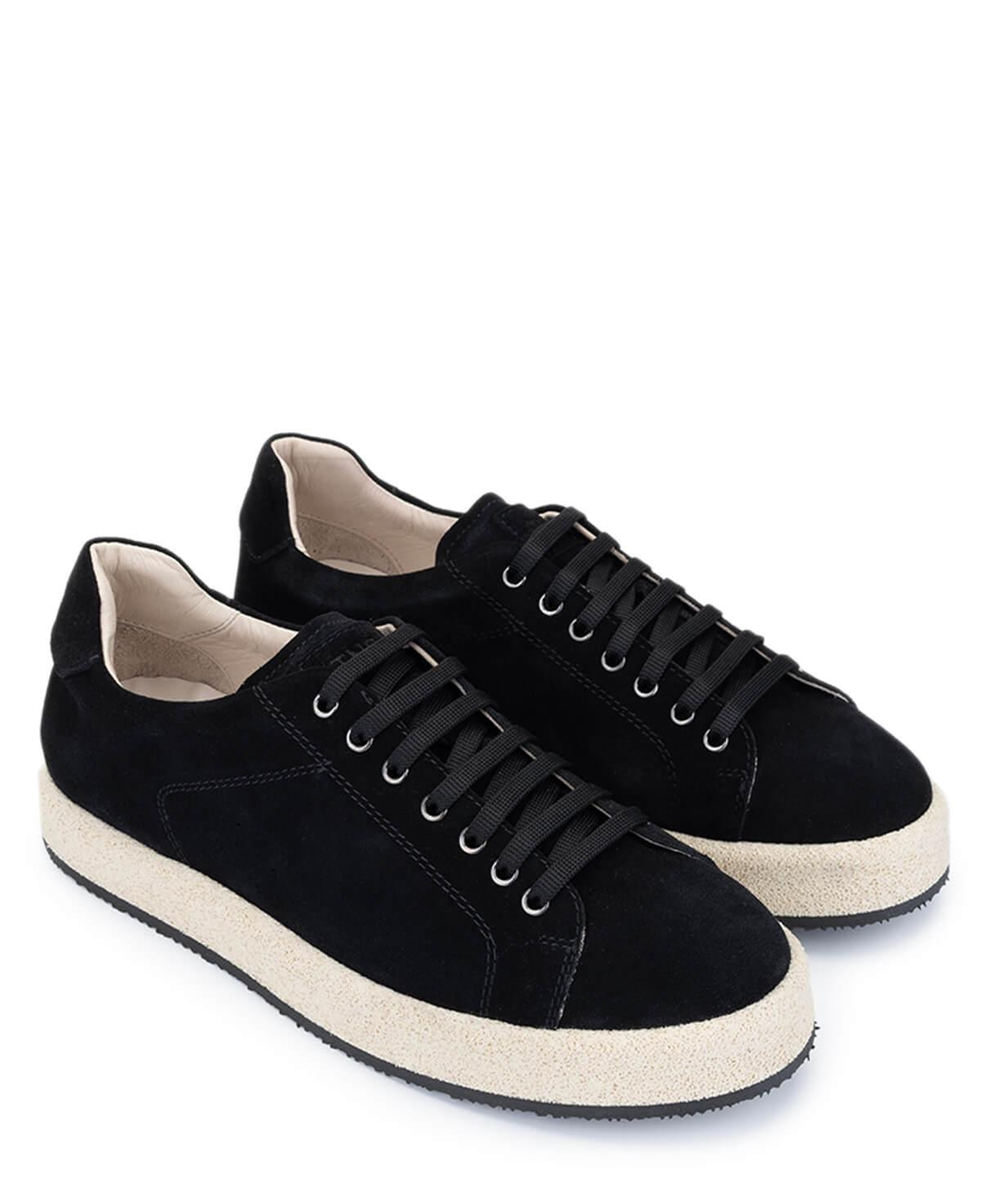 Tamer Tanca Erkek Hakiki Deri Siyah Süet Sneakers & Spor Ayakkabı