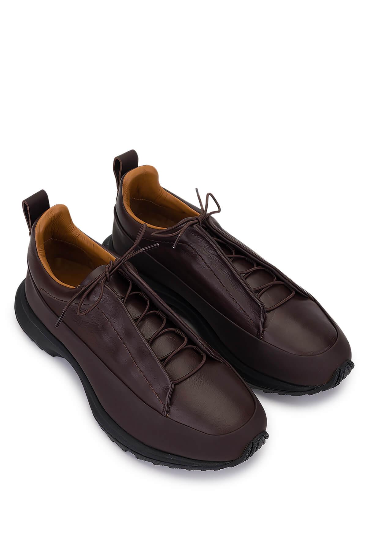 Tamer Tanca Erkek Hakiki Deri Kahverengi Sneakers & Spor Ayakkabı