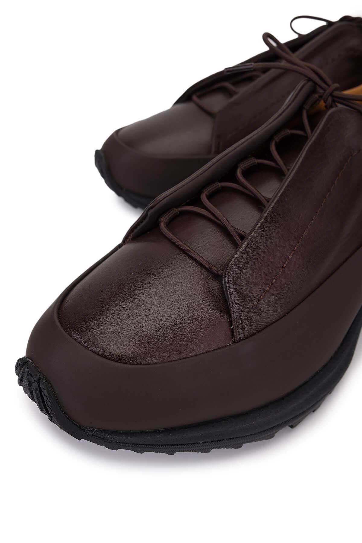 Tamer Tanca Erkek Hakiki Deri Kahverengi Sneakers & Spor Ayakkabı