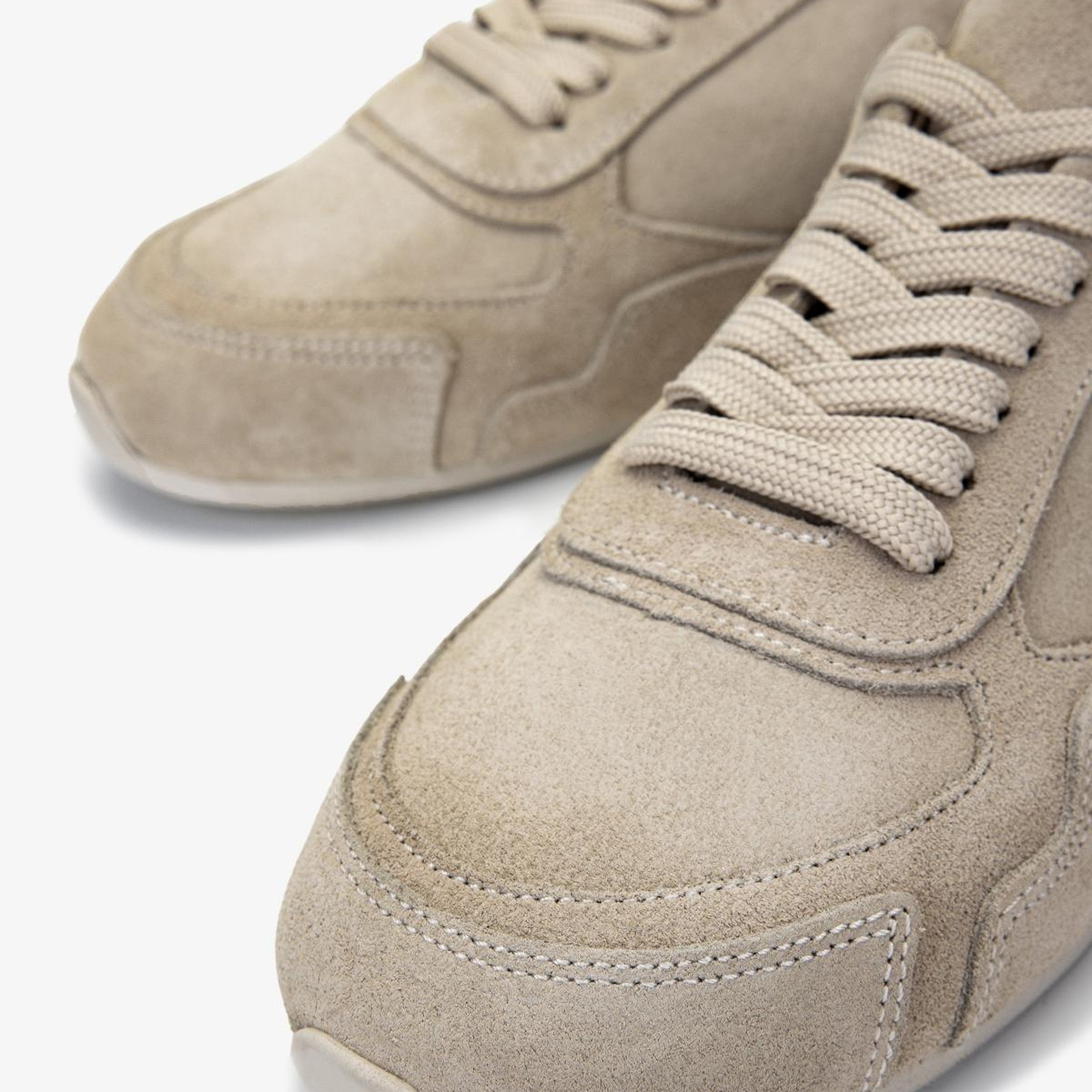 Valmenti Kadın Hakiki Deri Bej Süet Sneakers & Spor Ayakkabı