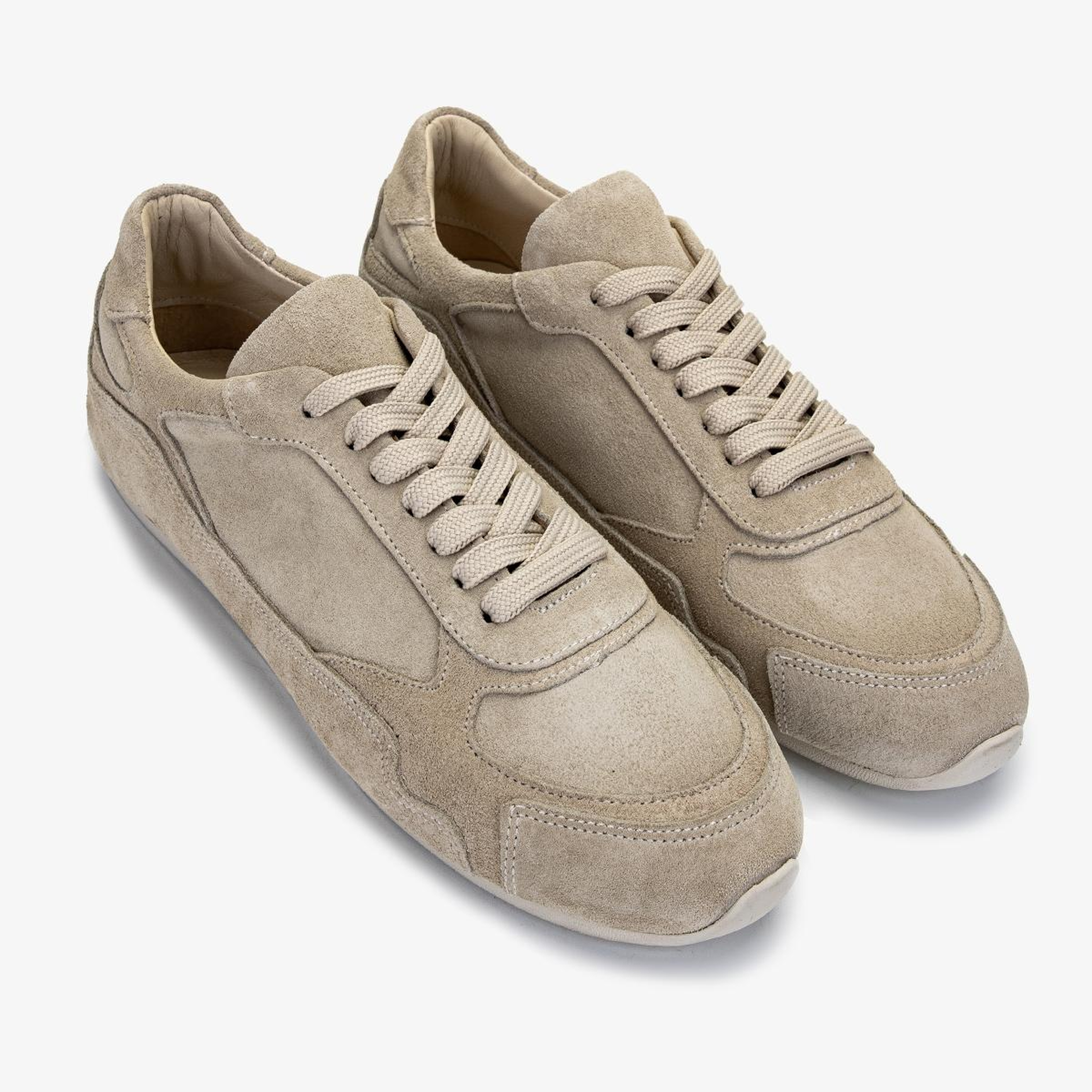 Valmenti Kadın Hakiki Deri Bej Süet Sneakers & Spor Ayakkabı